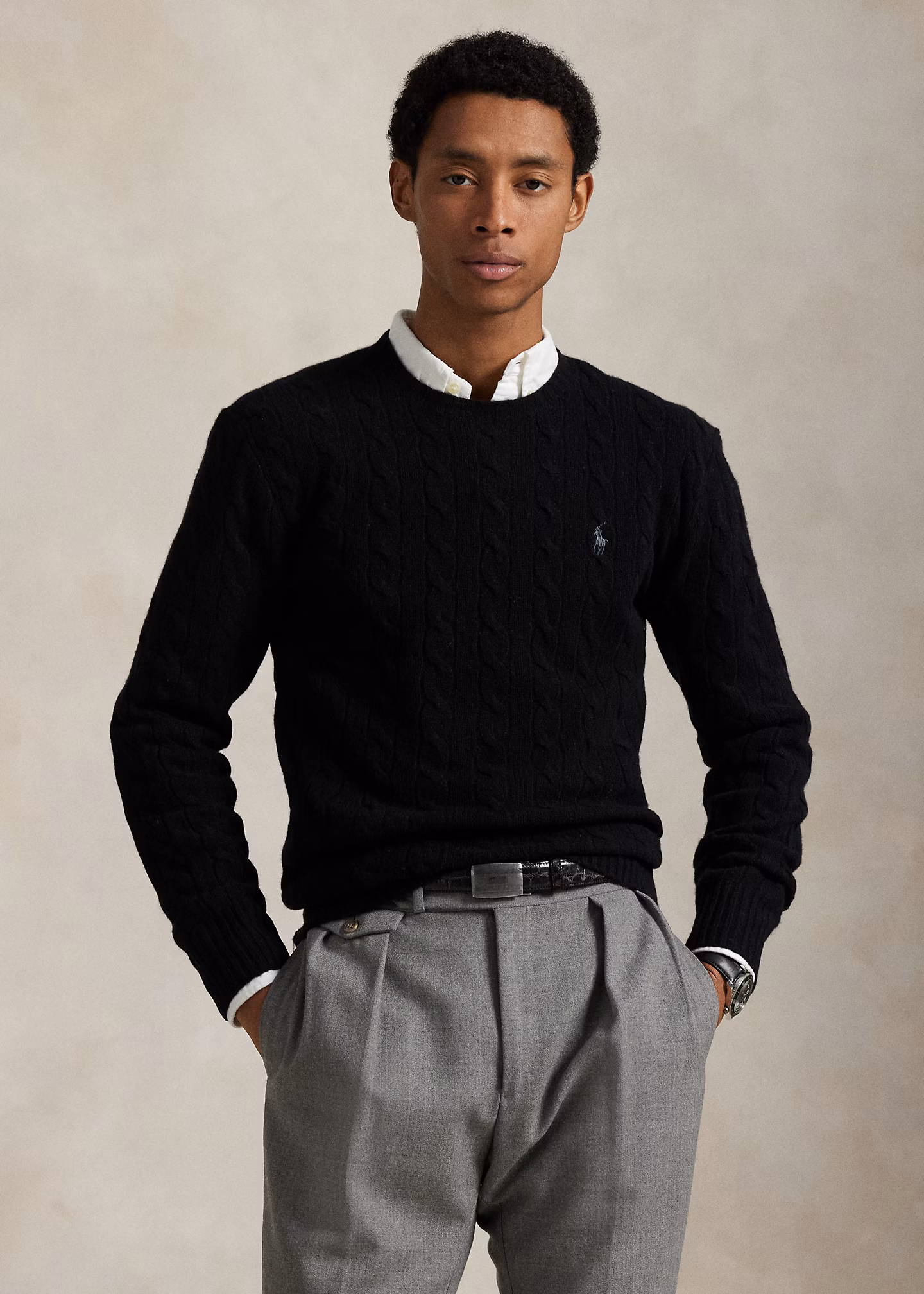 Woll-Kaschmir-Pullover mit Zopfmuster - RALPH LAUREN OUTLET