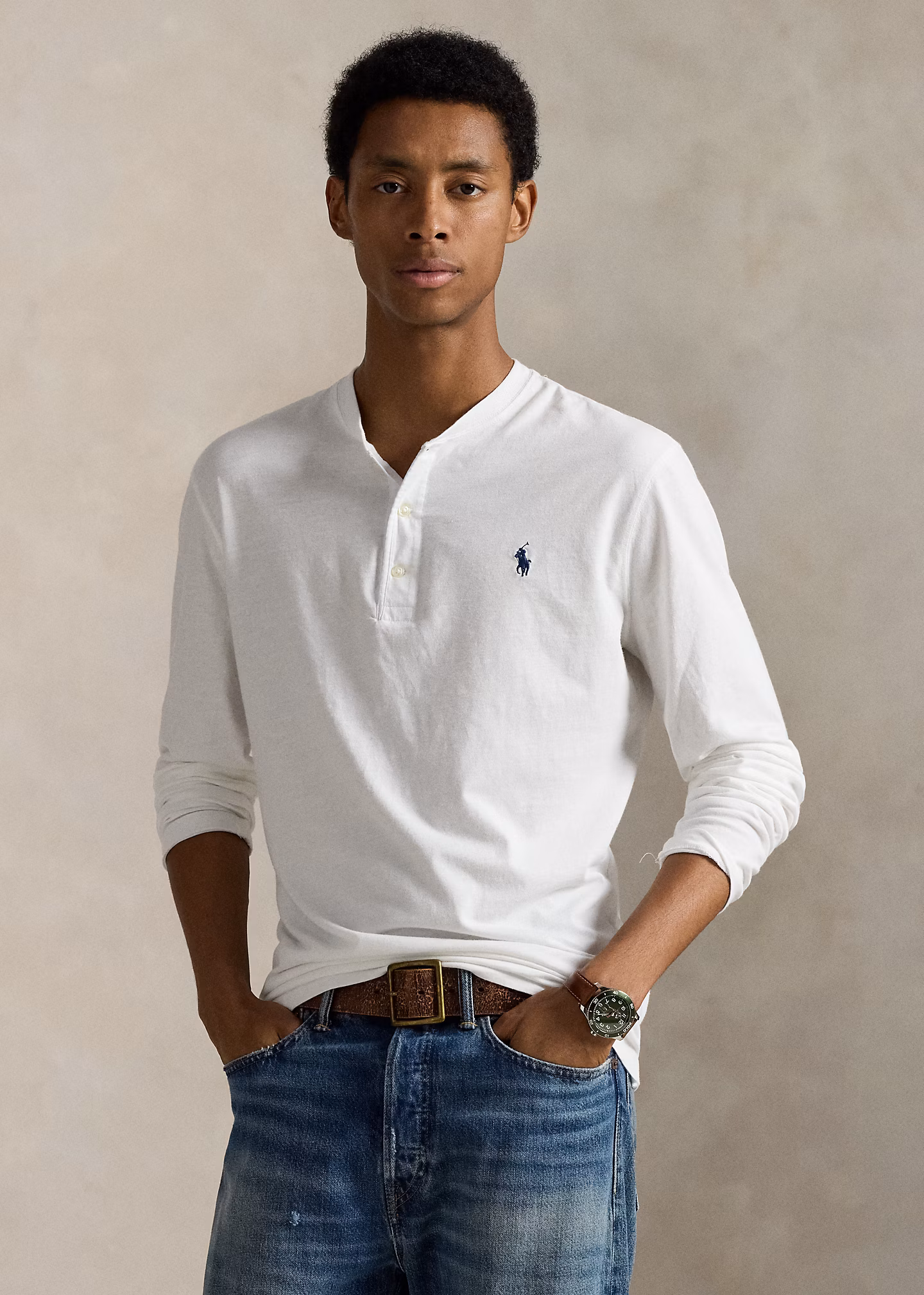 Henley aus Flammgarn-Jersey - RALPH LAUREN OUTLET