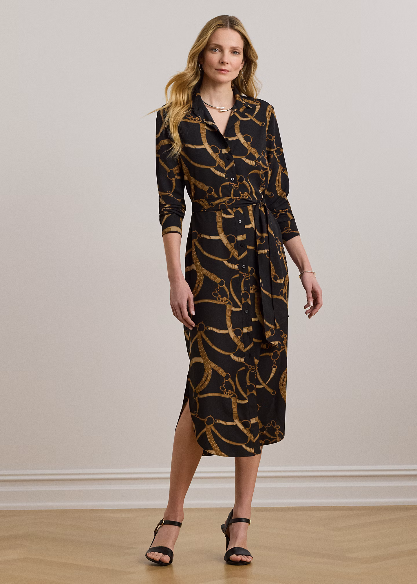 Crêpe-Hemdkleid mit Gürteldruck - RALPH LAUREN OUTLET