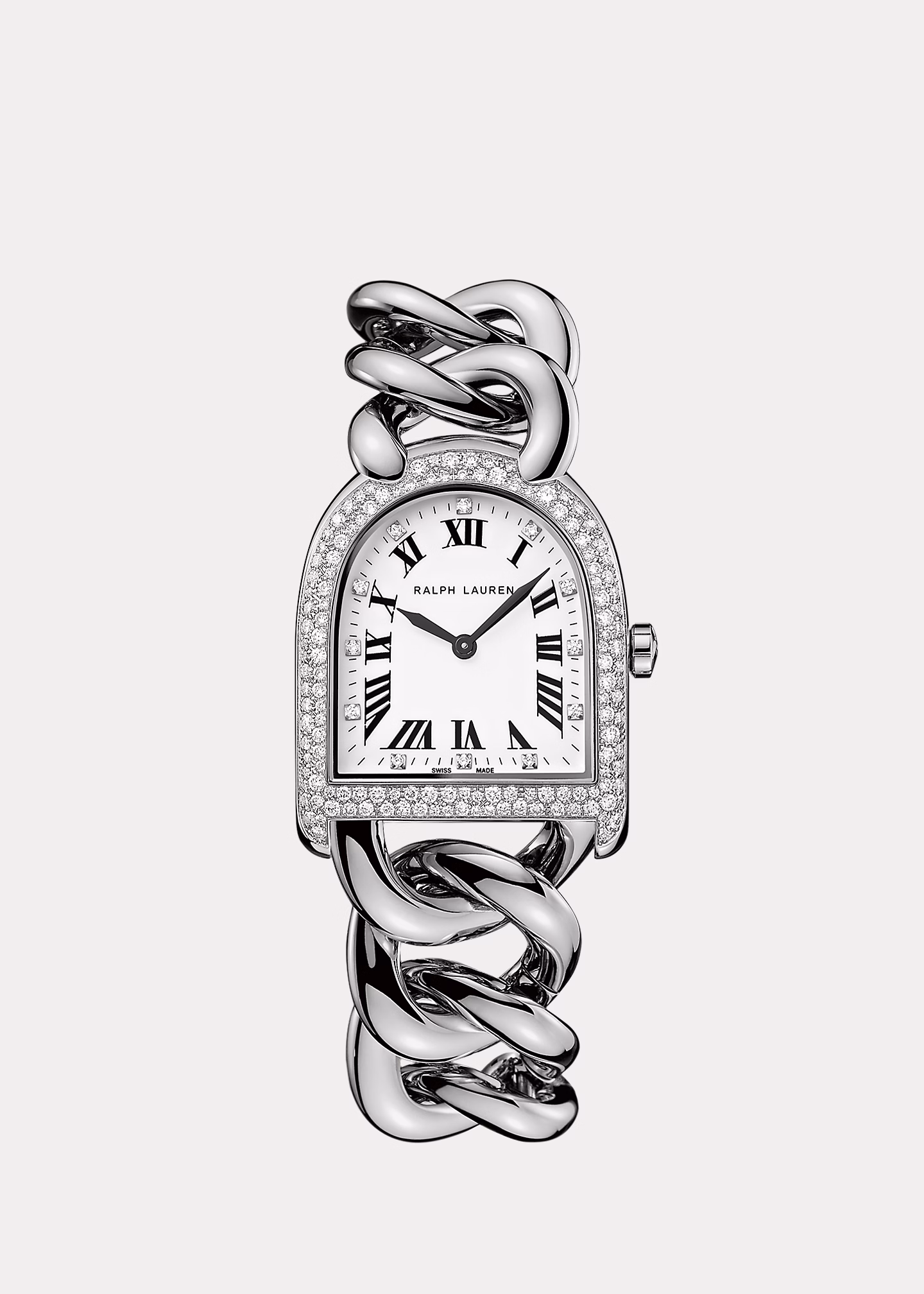 Stahl-Armbanduhr mit Diamanten - RALPH LAUREN OUTLET