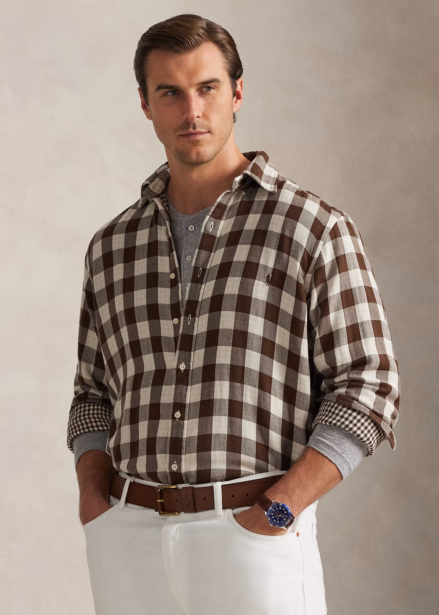 Beidseitiges Hemd mit Karomuster - RALPH LAUREN OUTLET