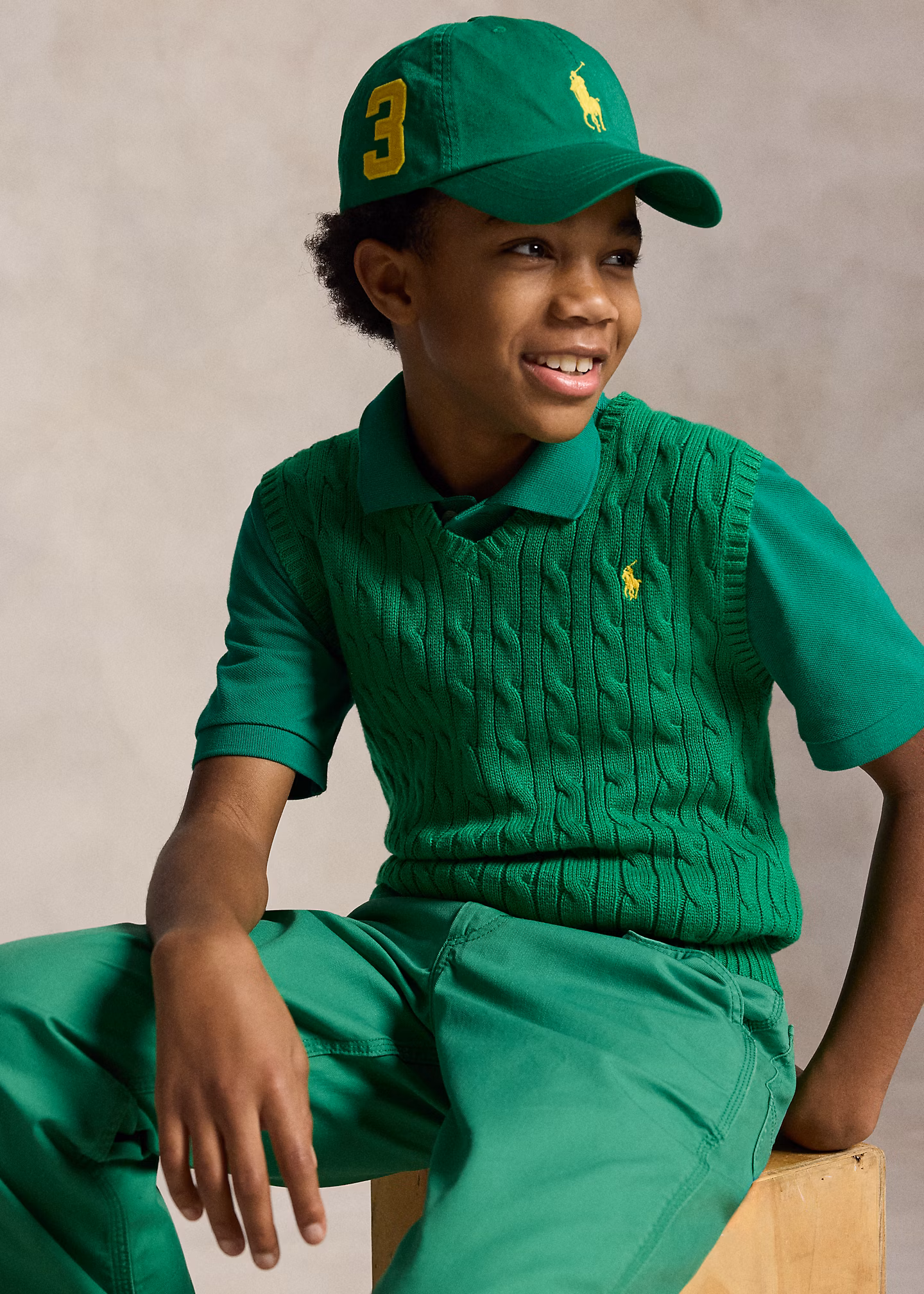 Baumwollpullunder mit Zopfmuster - RALPH LAUREN OUTLET