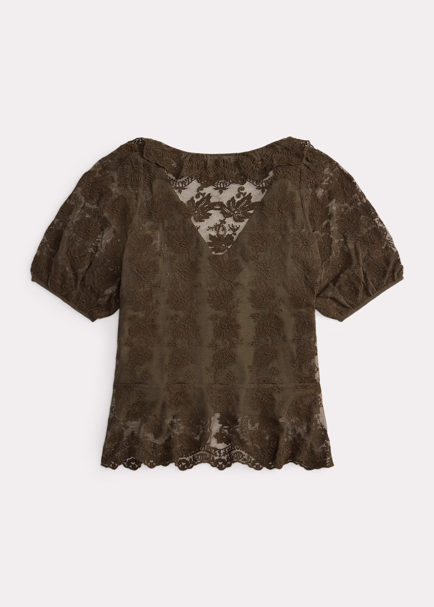 Bestickte Spitzenbluse mit Rüschenbesatz - RALPH LAUREN OUTLET