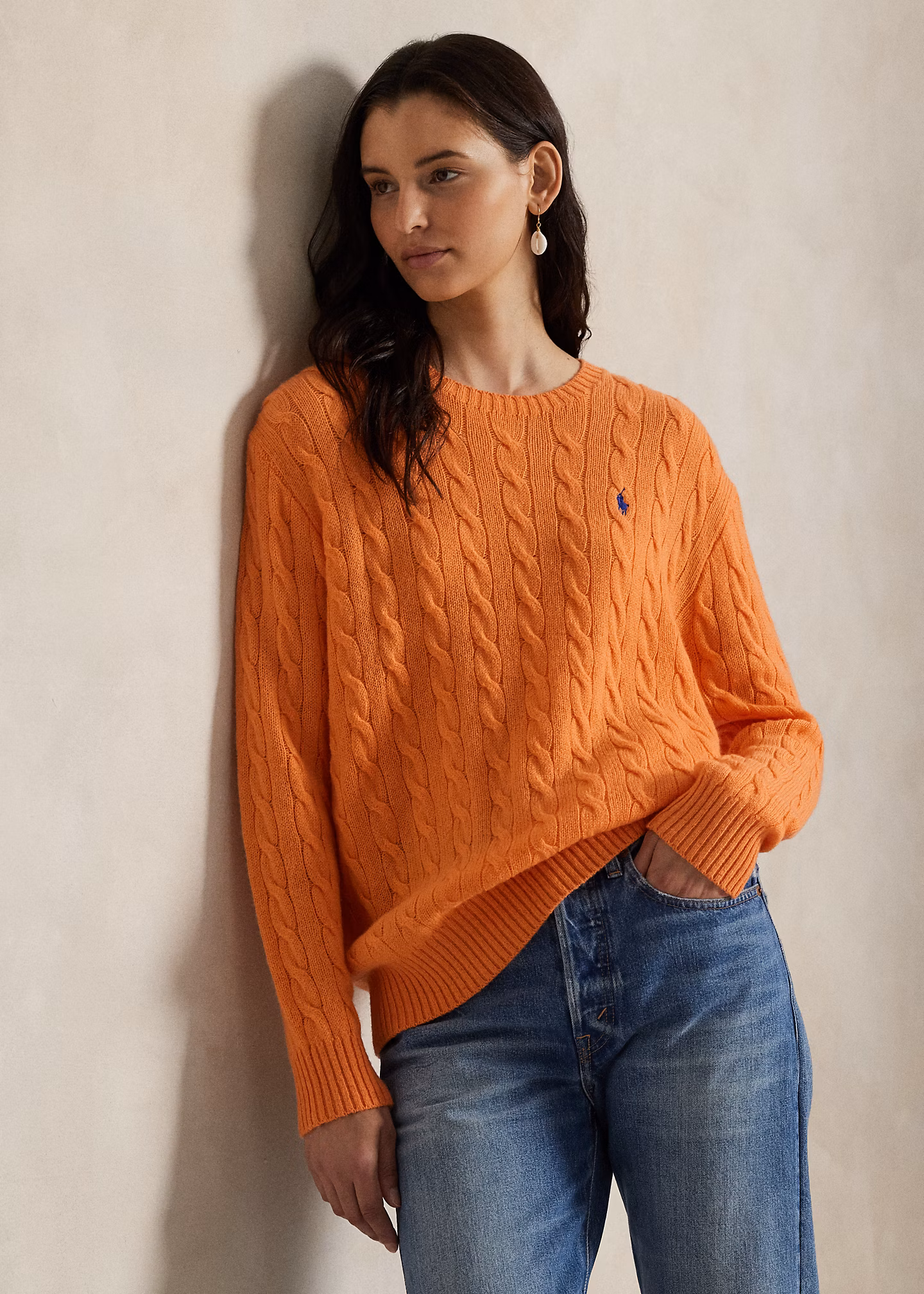 Woll-Kaschmir-Pullover mit Zopfmuster - RALPH LAUREN OUTLET