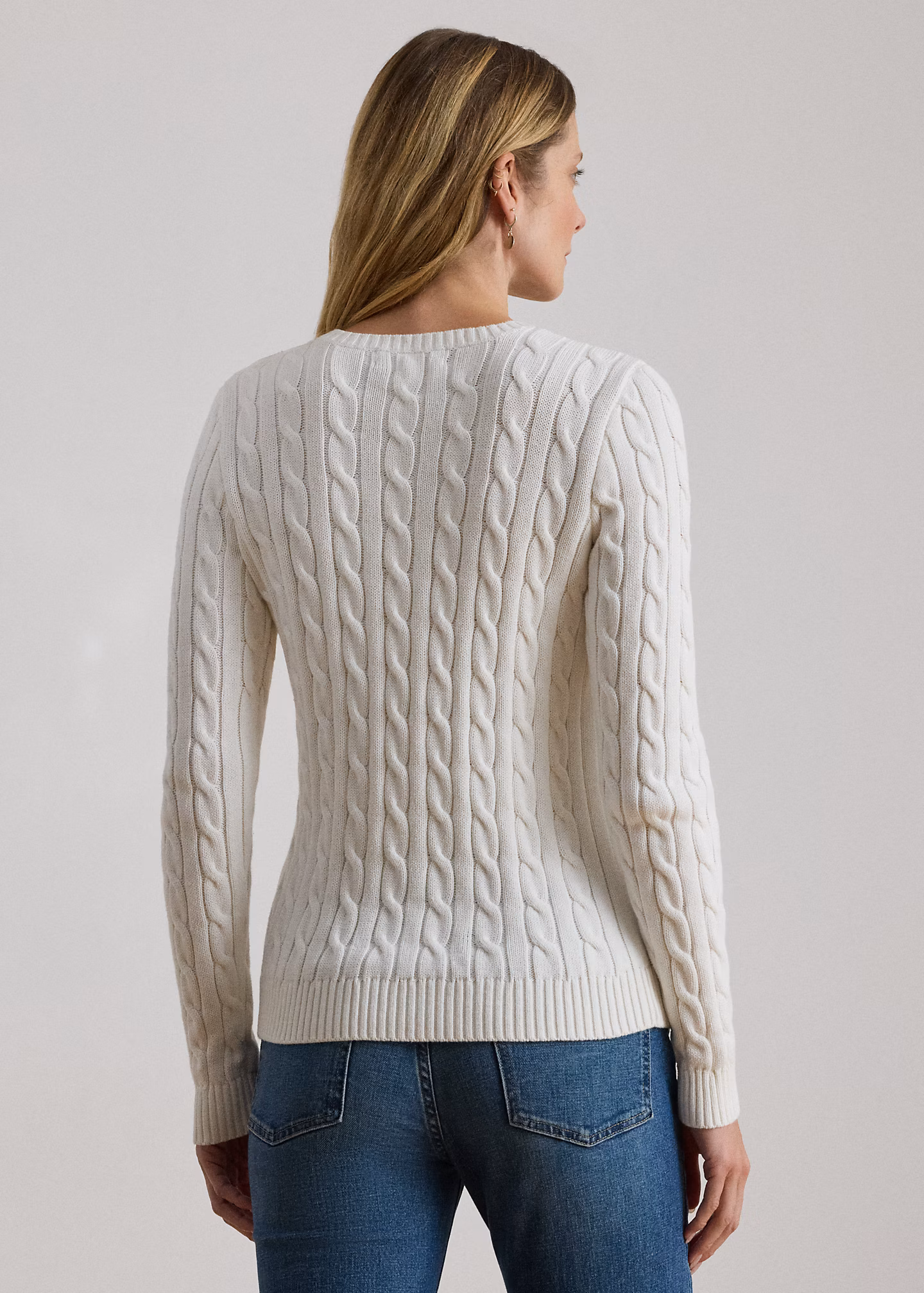 Baumwollpullover mit Zopfmuster - RALPH LAUREN OUTLET