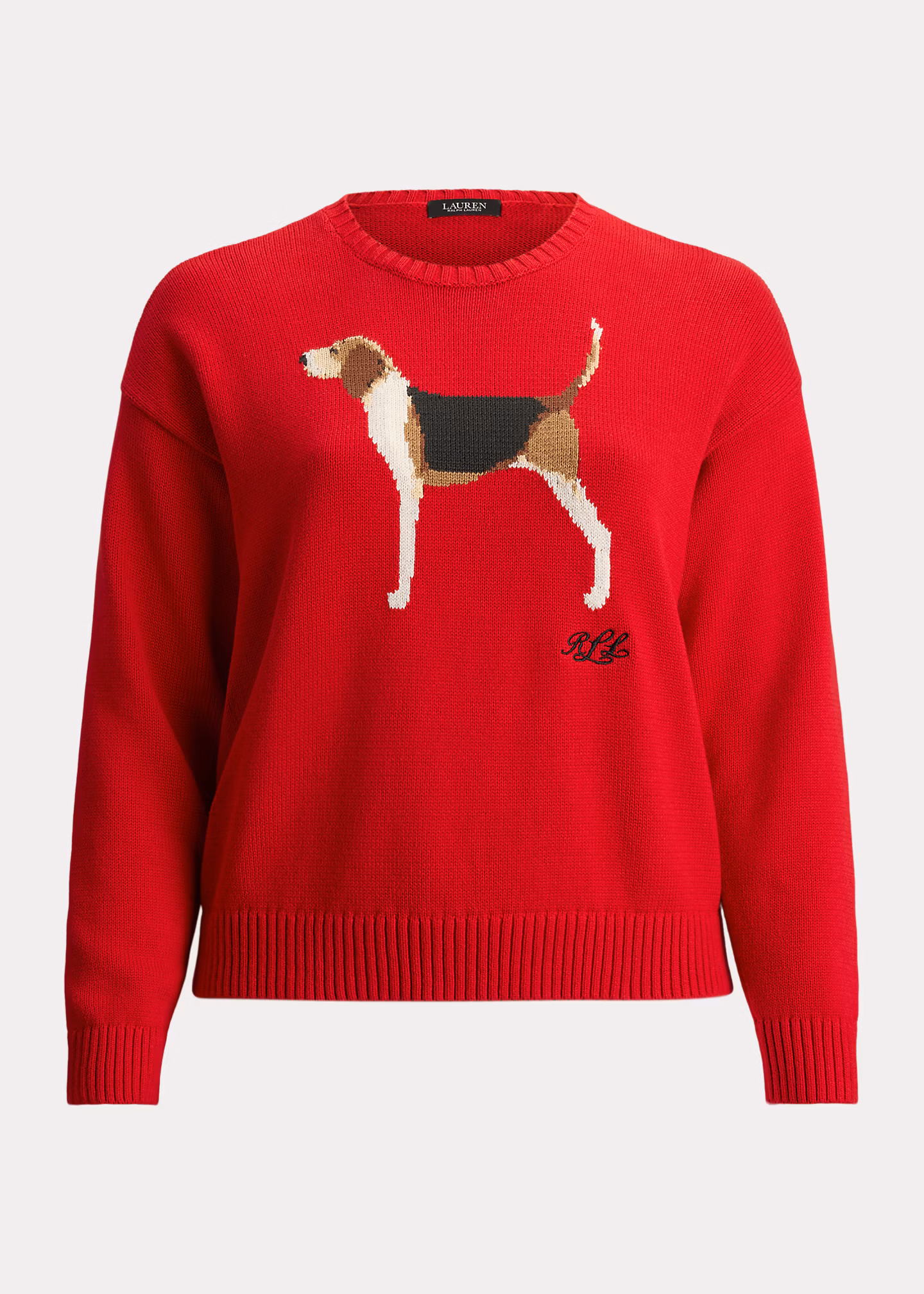 Baumwollpullover mit Foxhound-Intarsie - RALPH LAUREN OUTLET