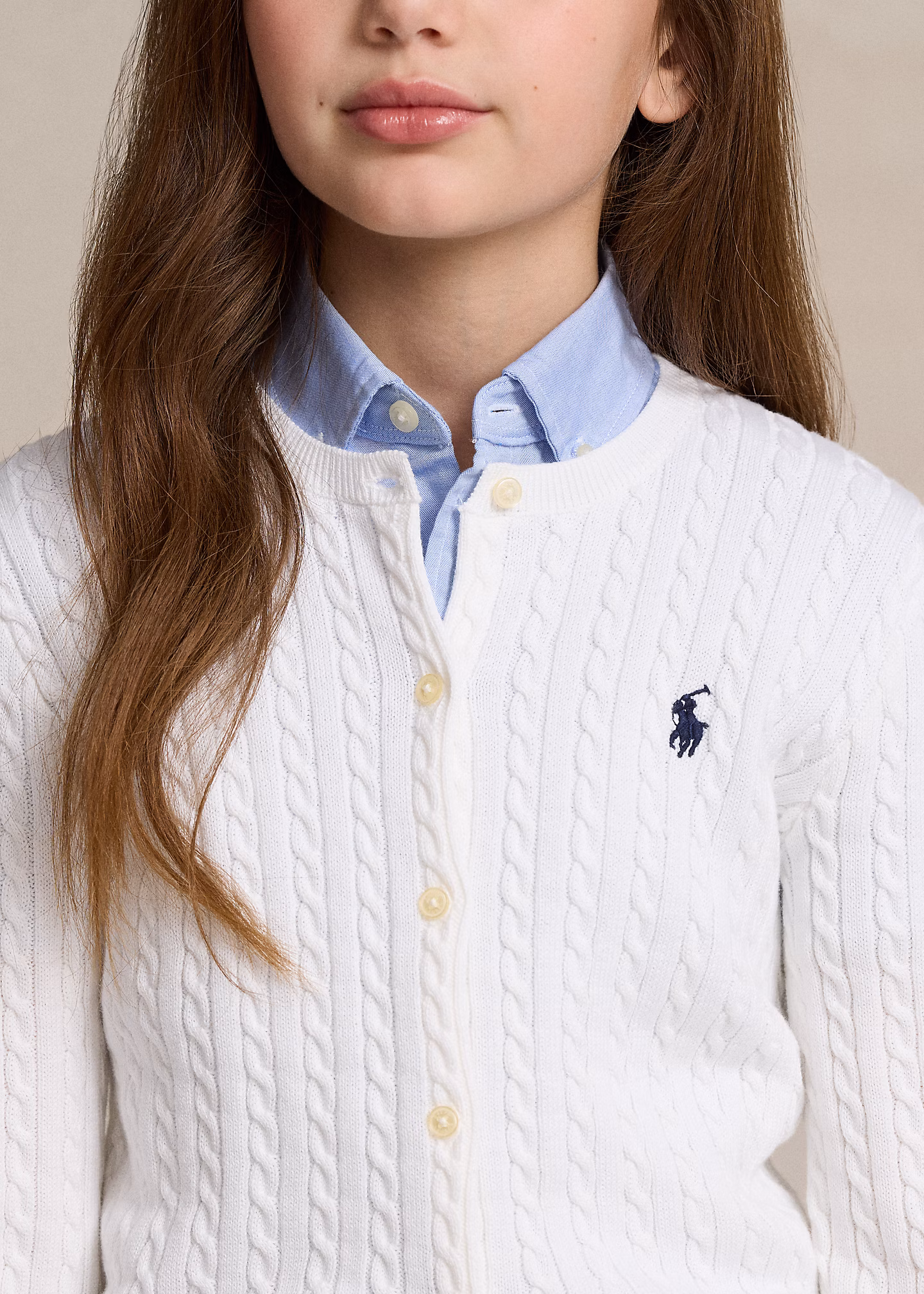 Baumwollcardigan mit Zopfmuster - RALPH LAUREN OUTLET