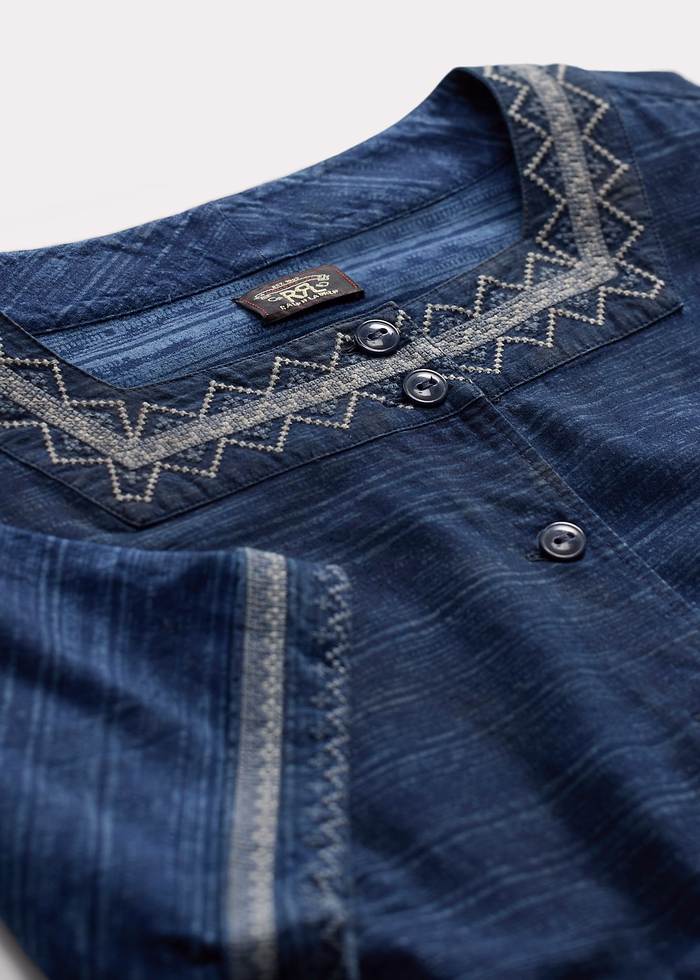 Besticktes Baumwollkleid in Indigo - RALPH LAUREN OUTLET