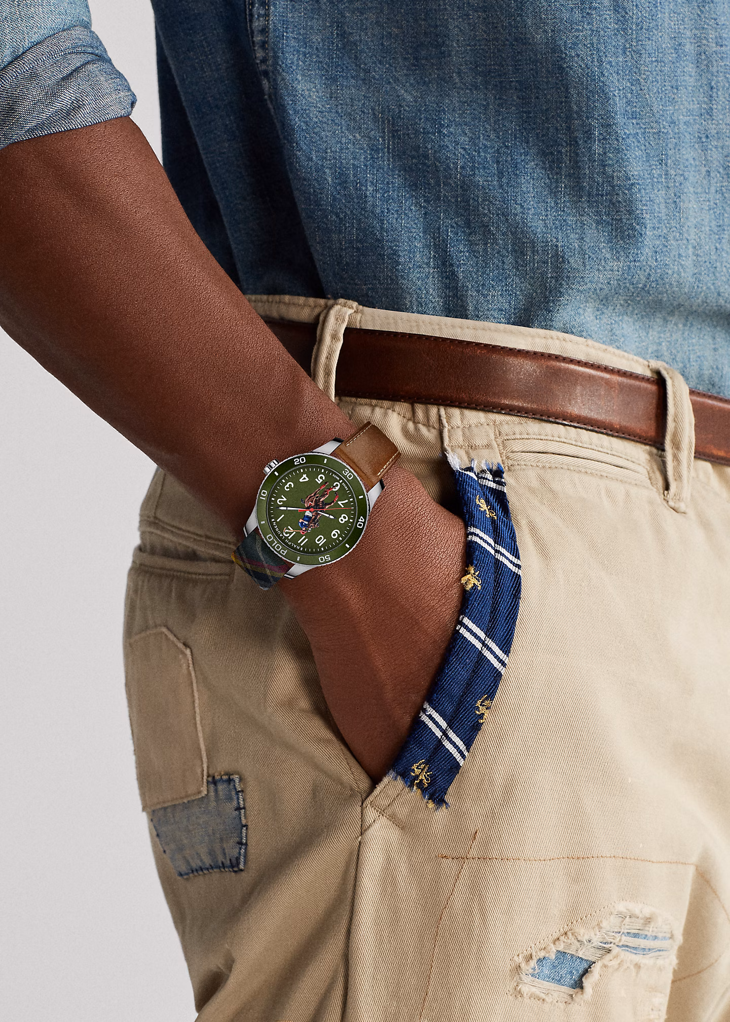 Stahl-Armbanduhr Polo Player in Grün - RALPH LAUREN OUTLET