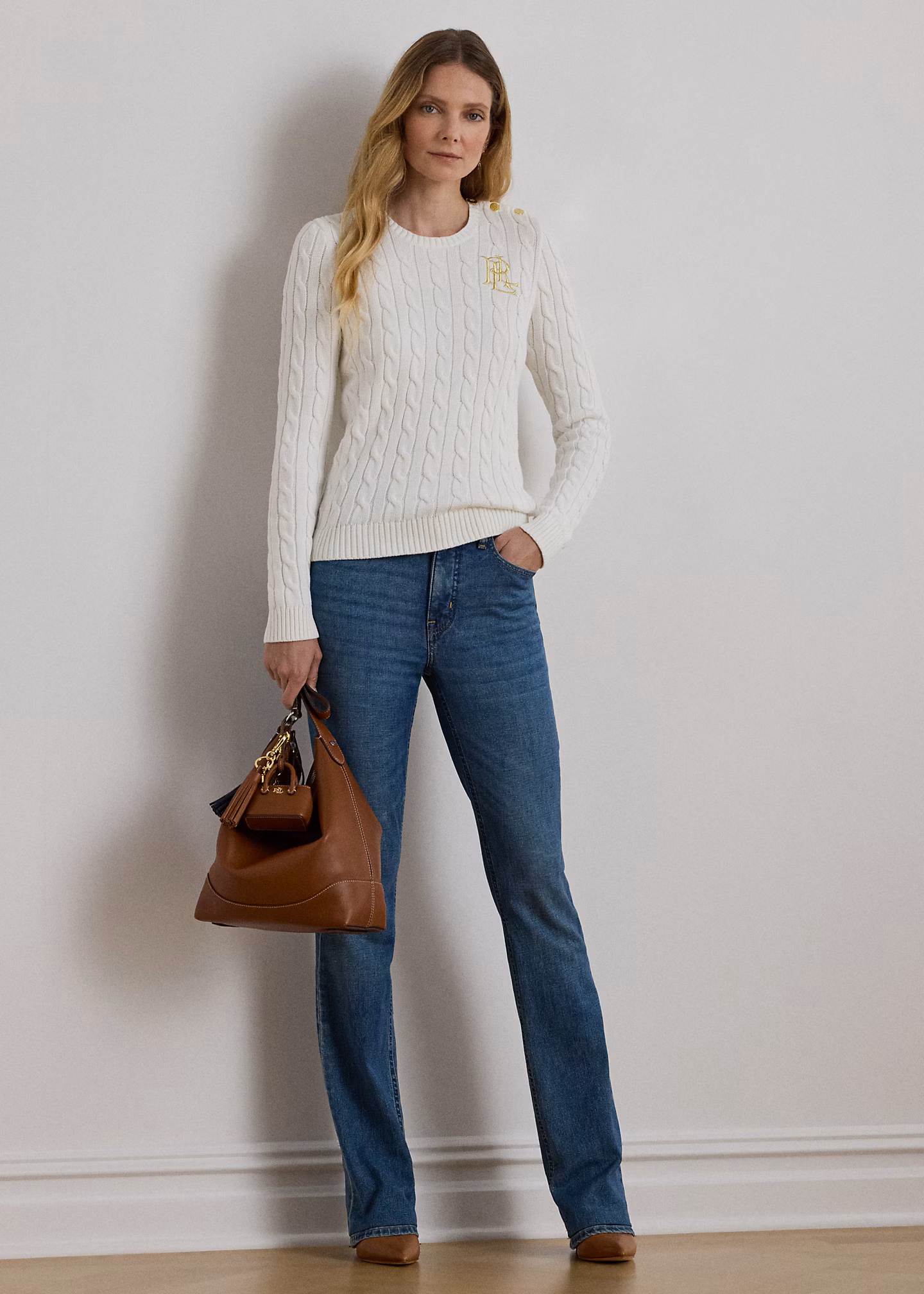 Baumwollpullover mit Zopfmuster - RALPH LAUREN OUTLET