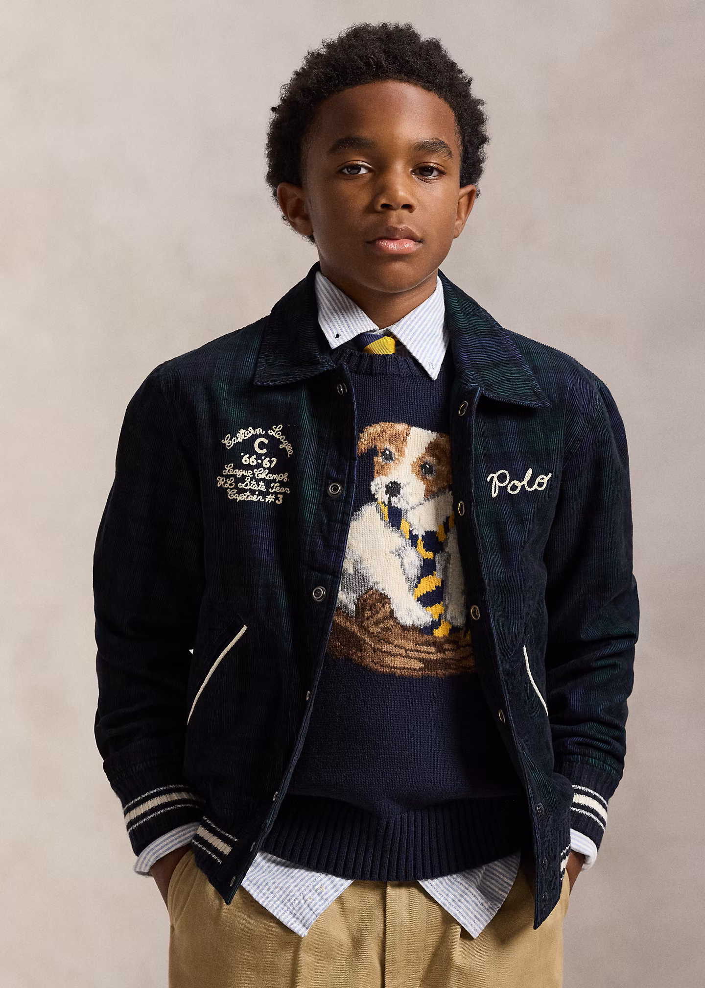 Karierte Jacke aus Kordsamt - RALPH LAUREN OUTLET