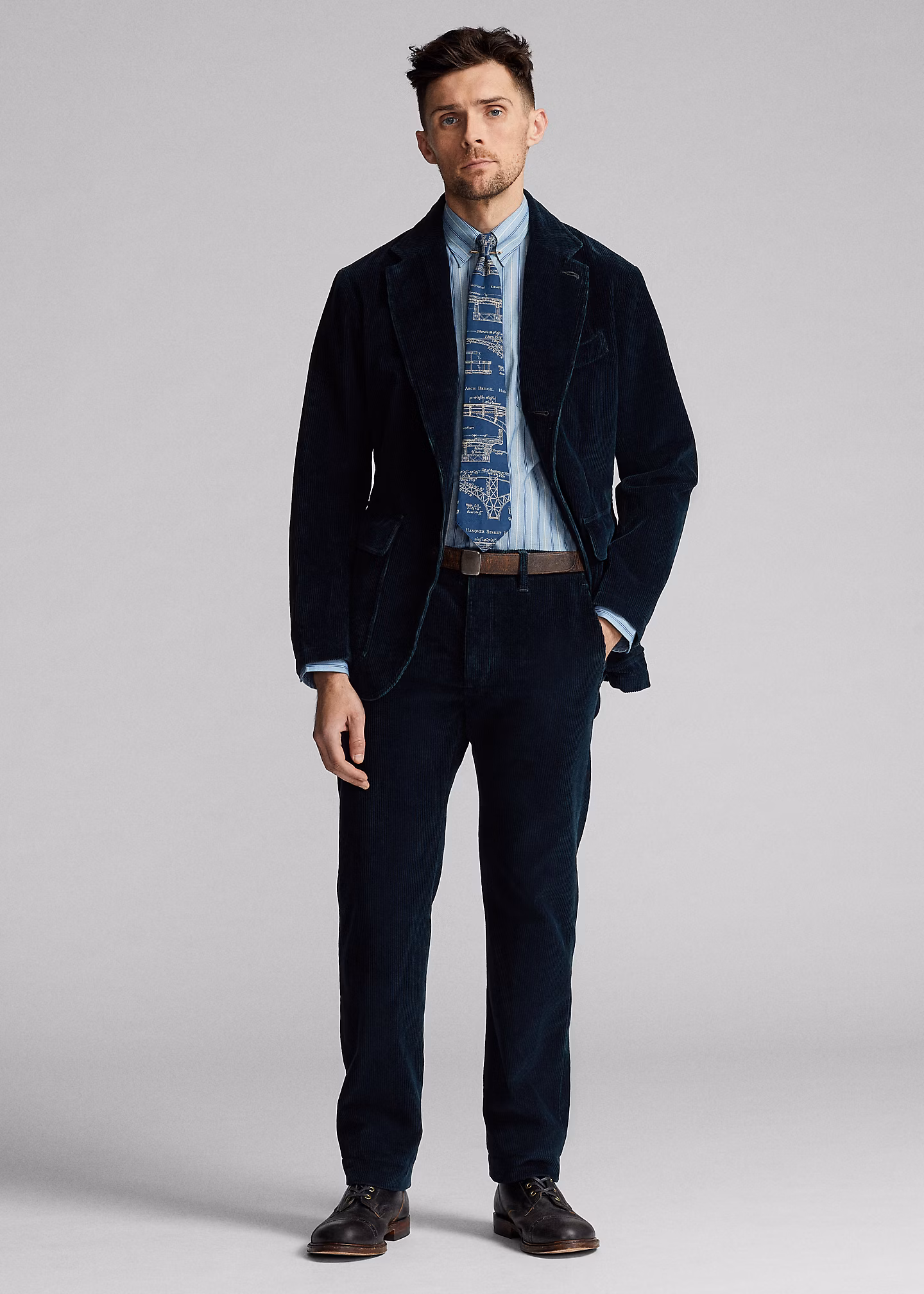 Indigoblaue Kordsamthose - RALPH LAUREN OUTLET