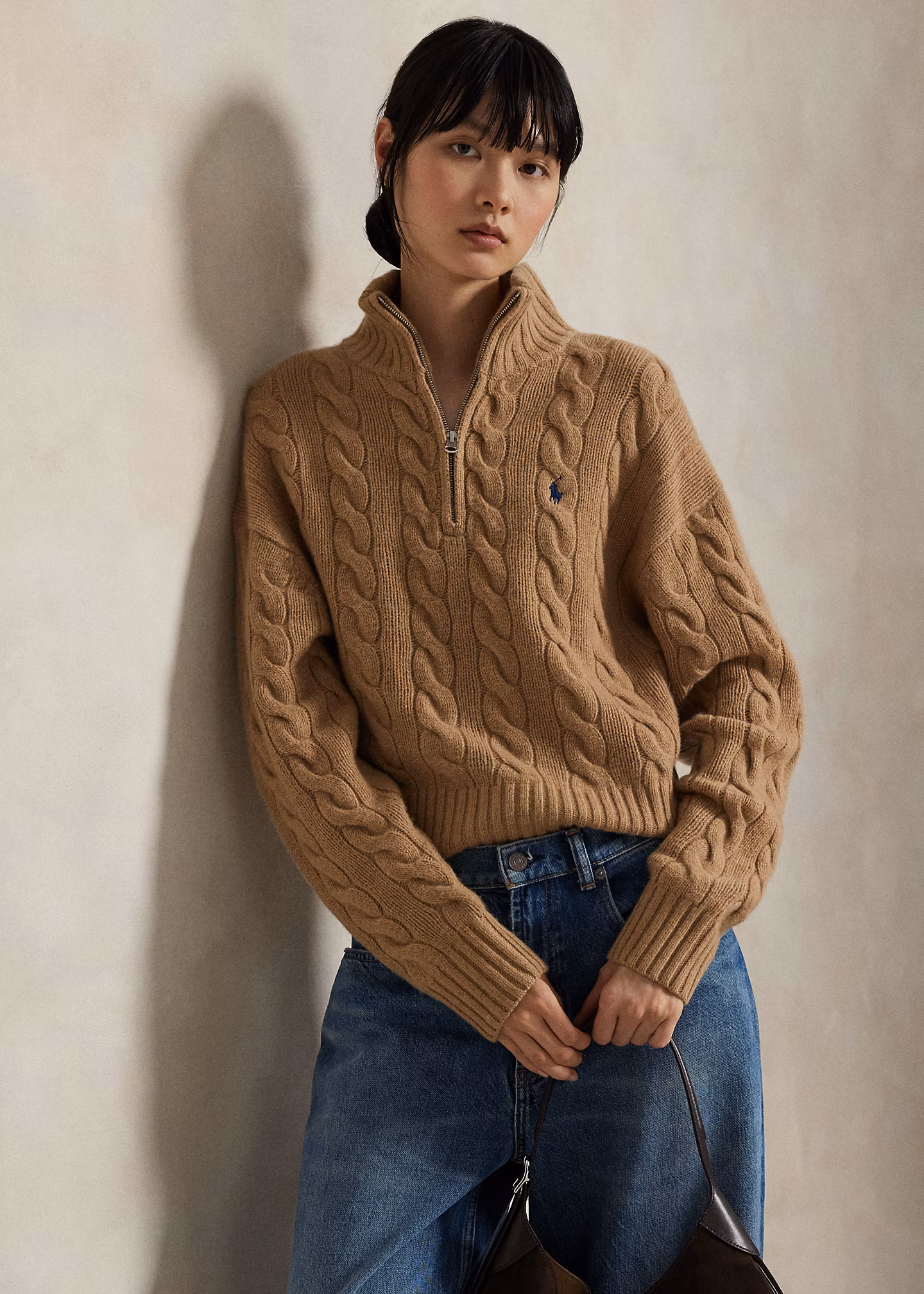 Woll-Kaschmir-Pullover mit Zopfmuster - RALPH LAUREN OUTLET