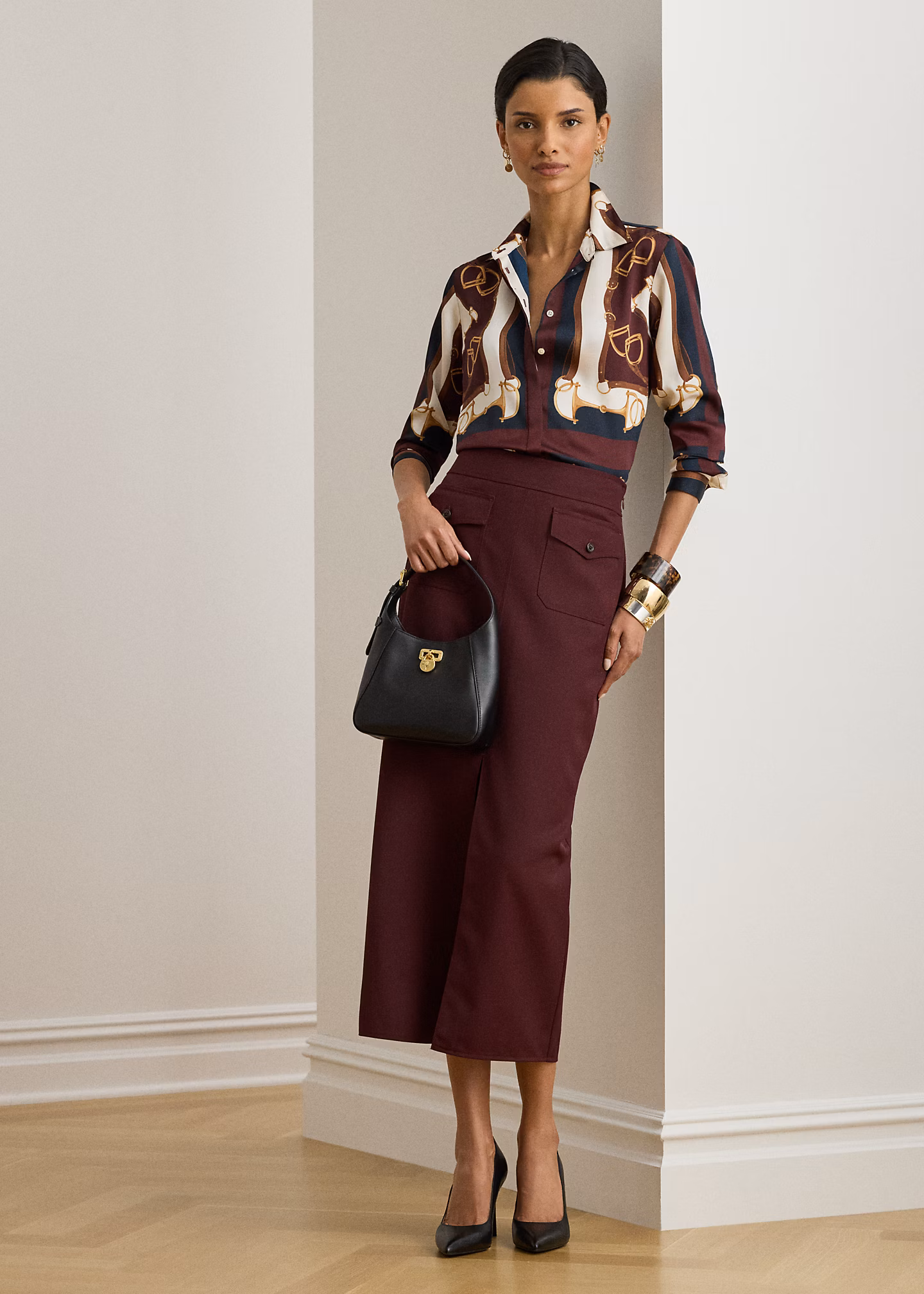 Midi-Bleistiftrock aus Wolltwill - RALPH LAUREN OUTLET