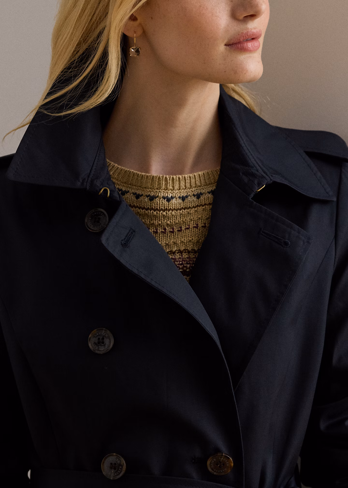 Zweireihiger Trenchcoat mit Gürtel - RALPH LAUREN OUTLET