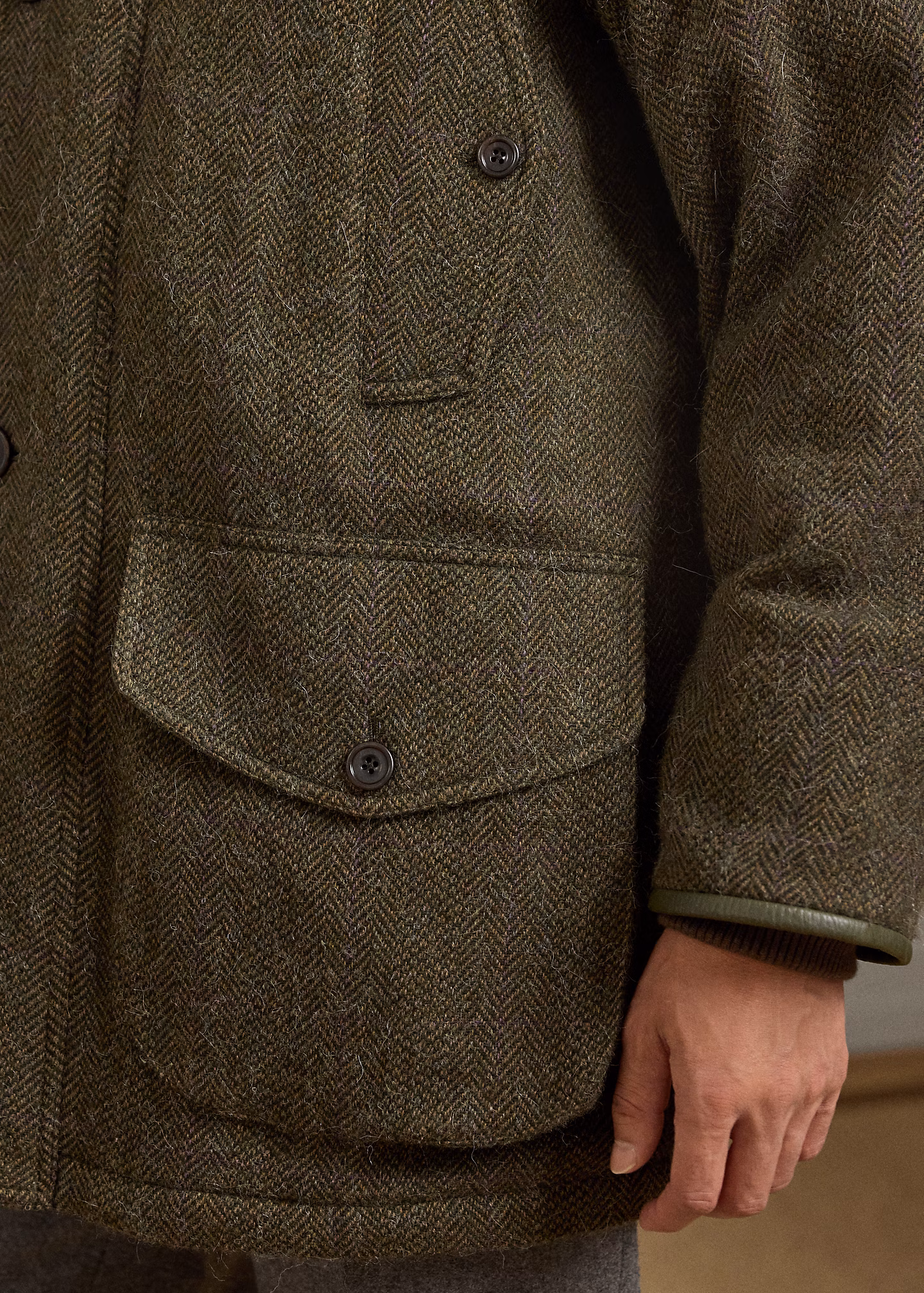 Woll-Kaschmir-Jacke mit Fischgratmuster - RALPH LAUREN OUTLET