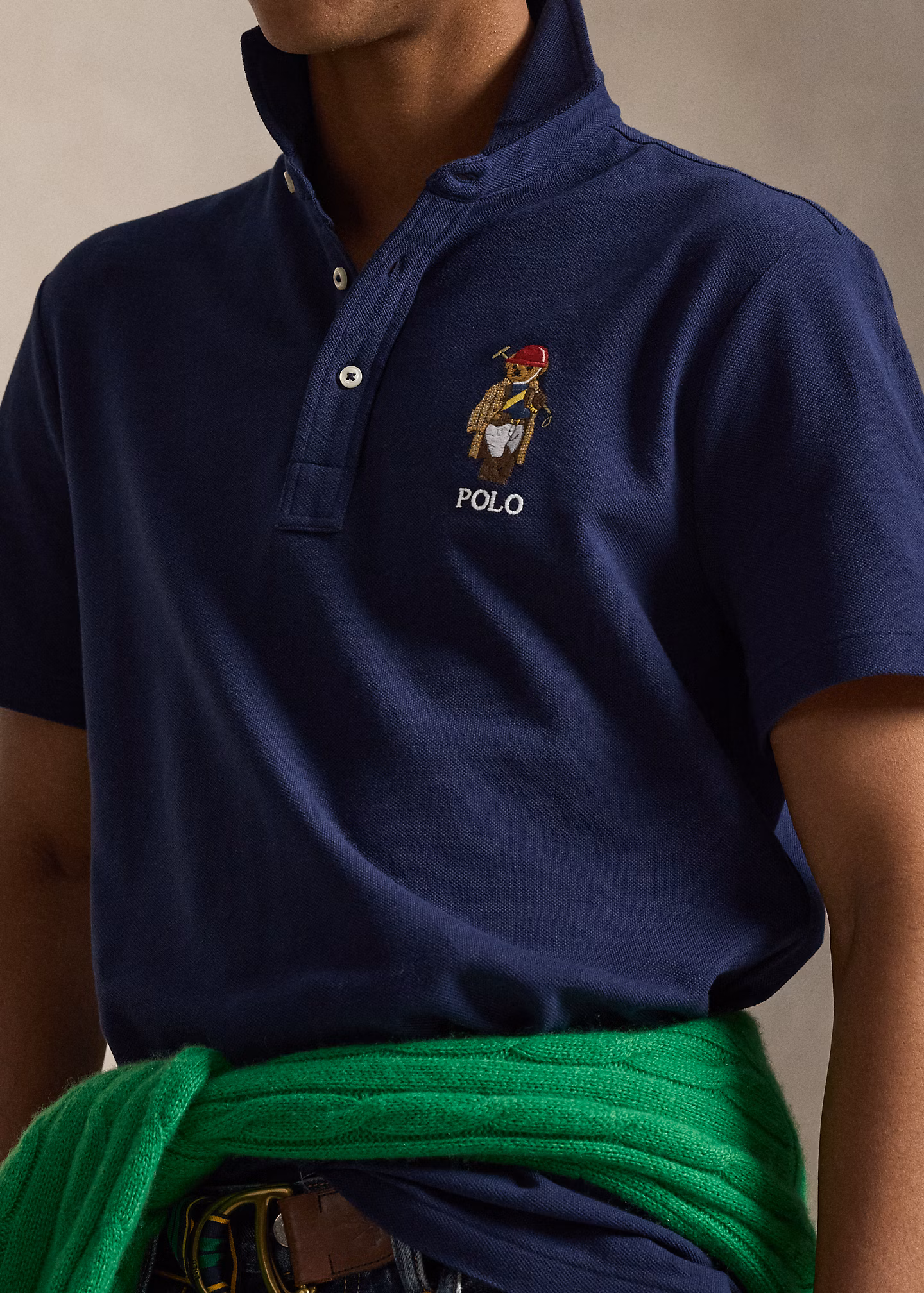 Custom-Slim-Fit Piqué-Poloshirt mit Bear - RALPH LAUREN OUTLET