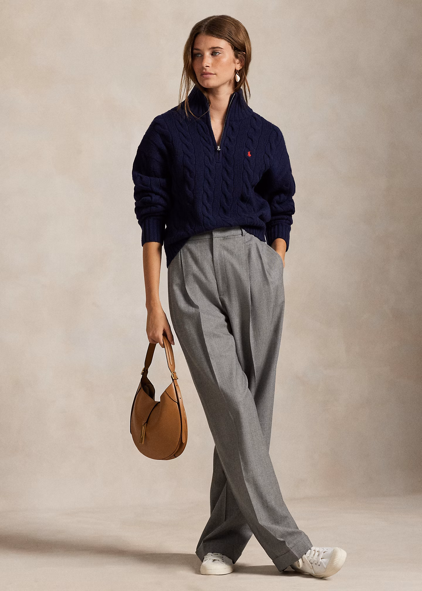 Woll-Kaschmir-Pullover mit Zopfmuster - RALPH LAUREN OUTLET