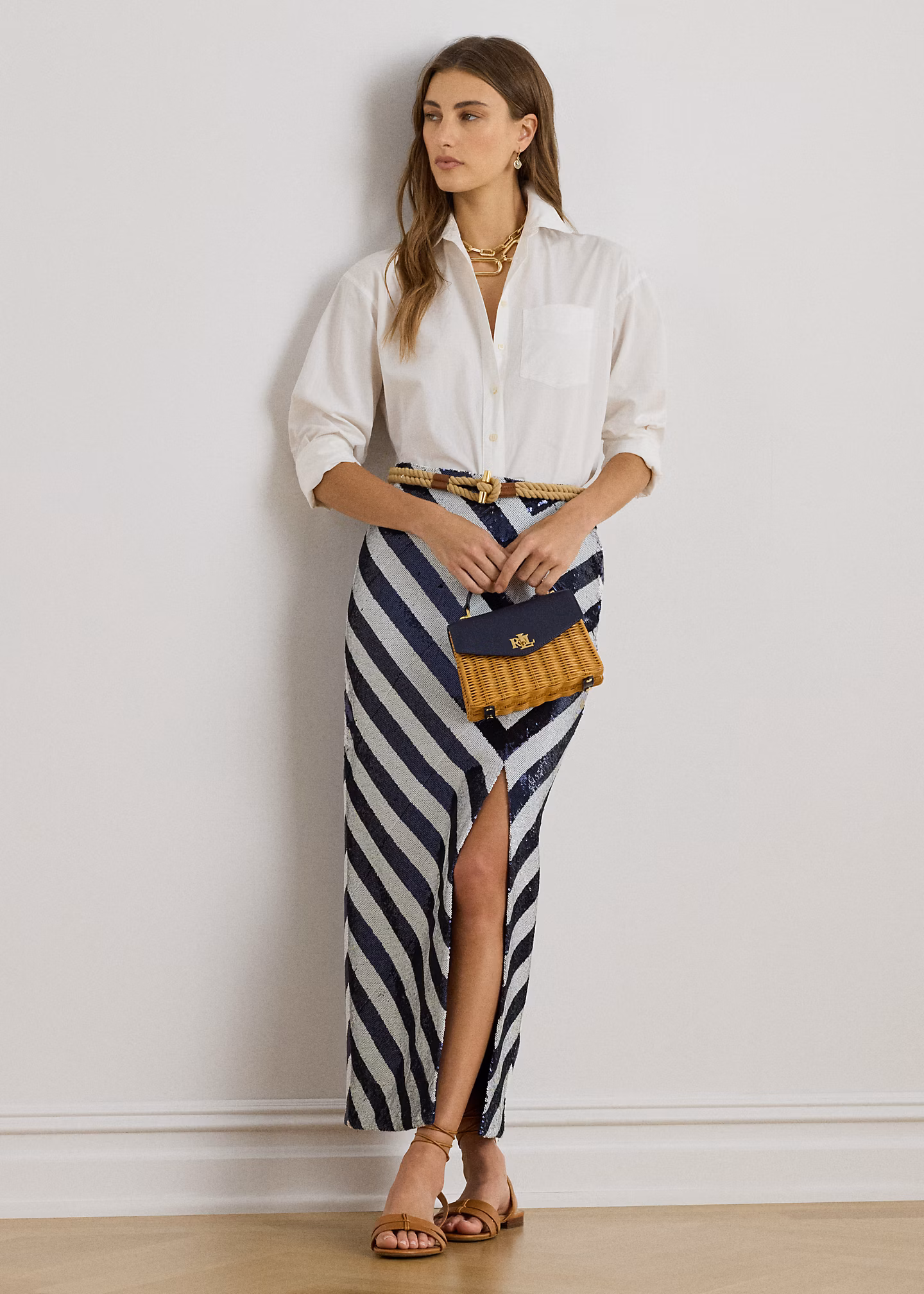 Gestreifter Pailletten-Bleistiftrock - RALPH LAUREN OUTLET