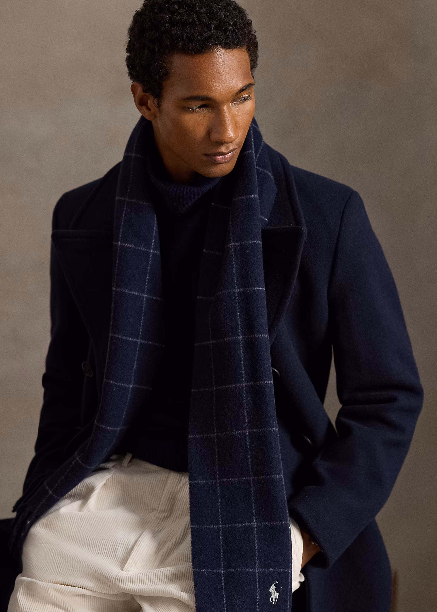 Wollschal mit Windowpane-Karo - RALPH LAUREN OUTLET