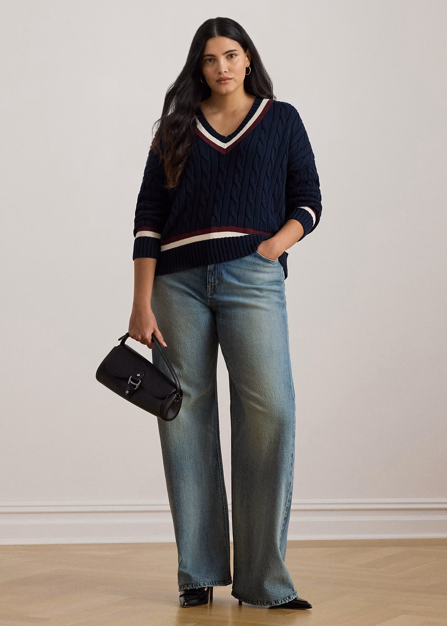 Baumwoll-Cricketpullover mit Zopfmuster - RALPH LAUREN OUTLET