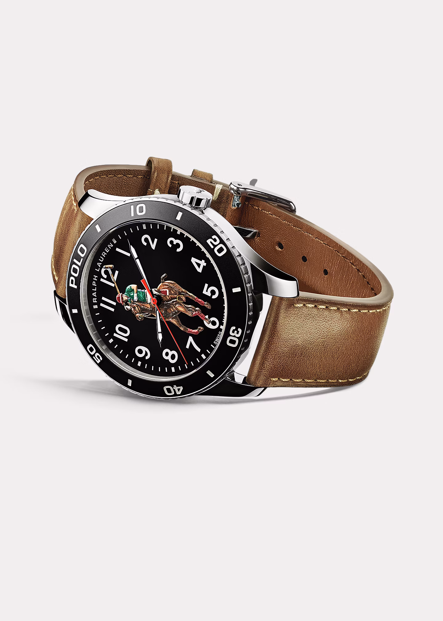 Stahl-Armbanduhr Polo Player in Schwarz - RALPH LAUREN OUTLET