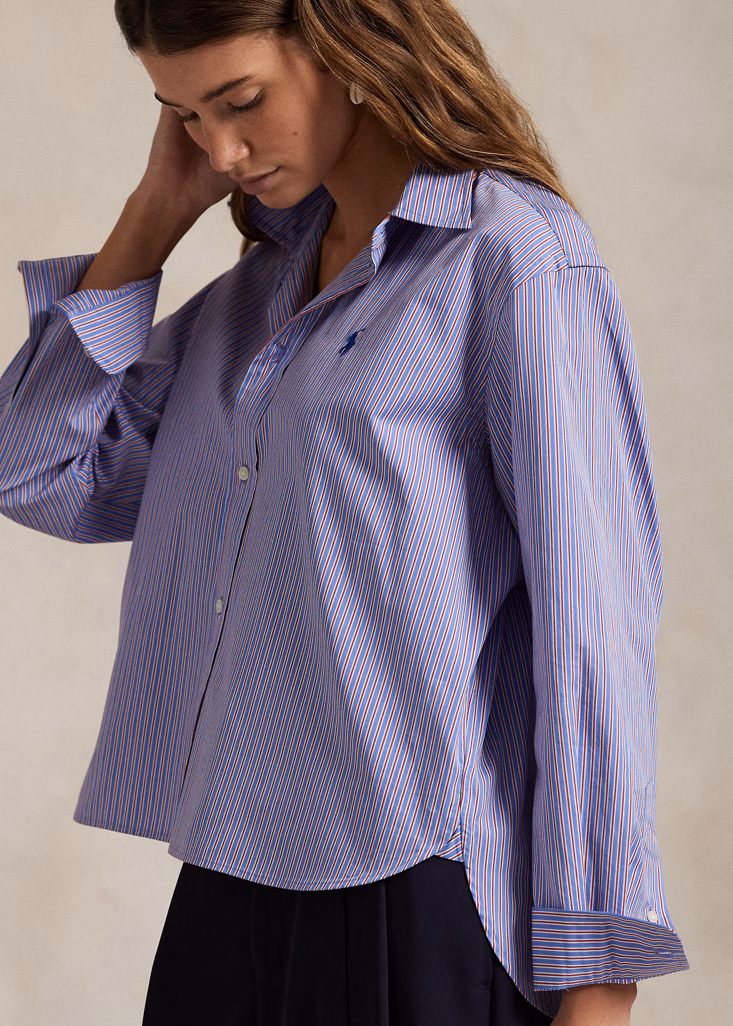 Verkürztes, kastenförmiges Baumwollhemd - RALPH LAUREN OUTLET