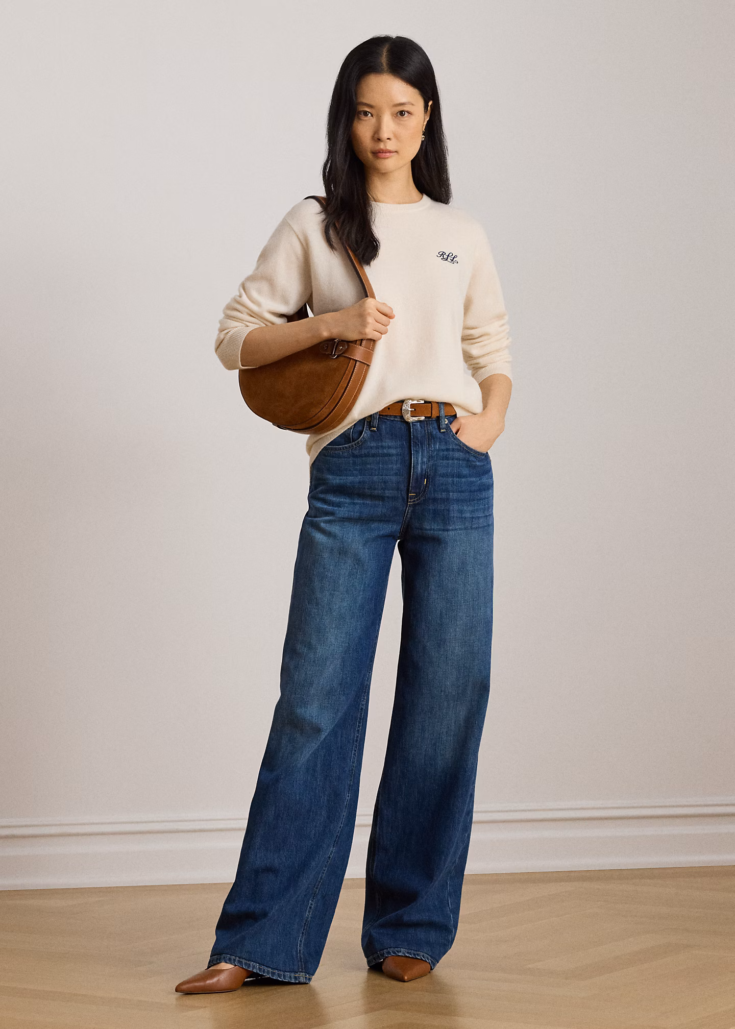 Bestickter Rundhalspullover aus Kaschmir - RALPH LAUREN OUTLET