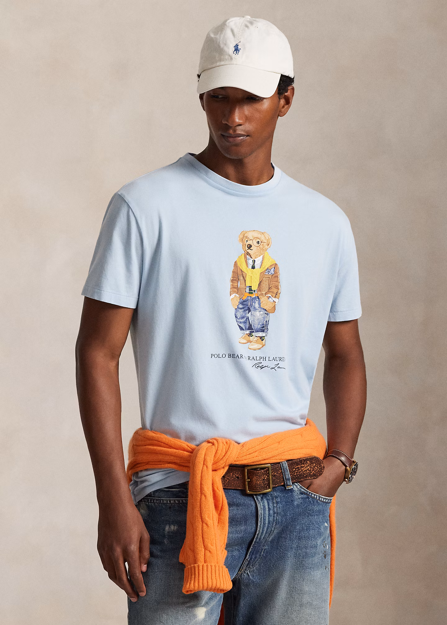 Custom-Slim-Fit T-Shirt mit Polo Bear - RALPH LAUREN OUTLET
