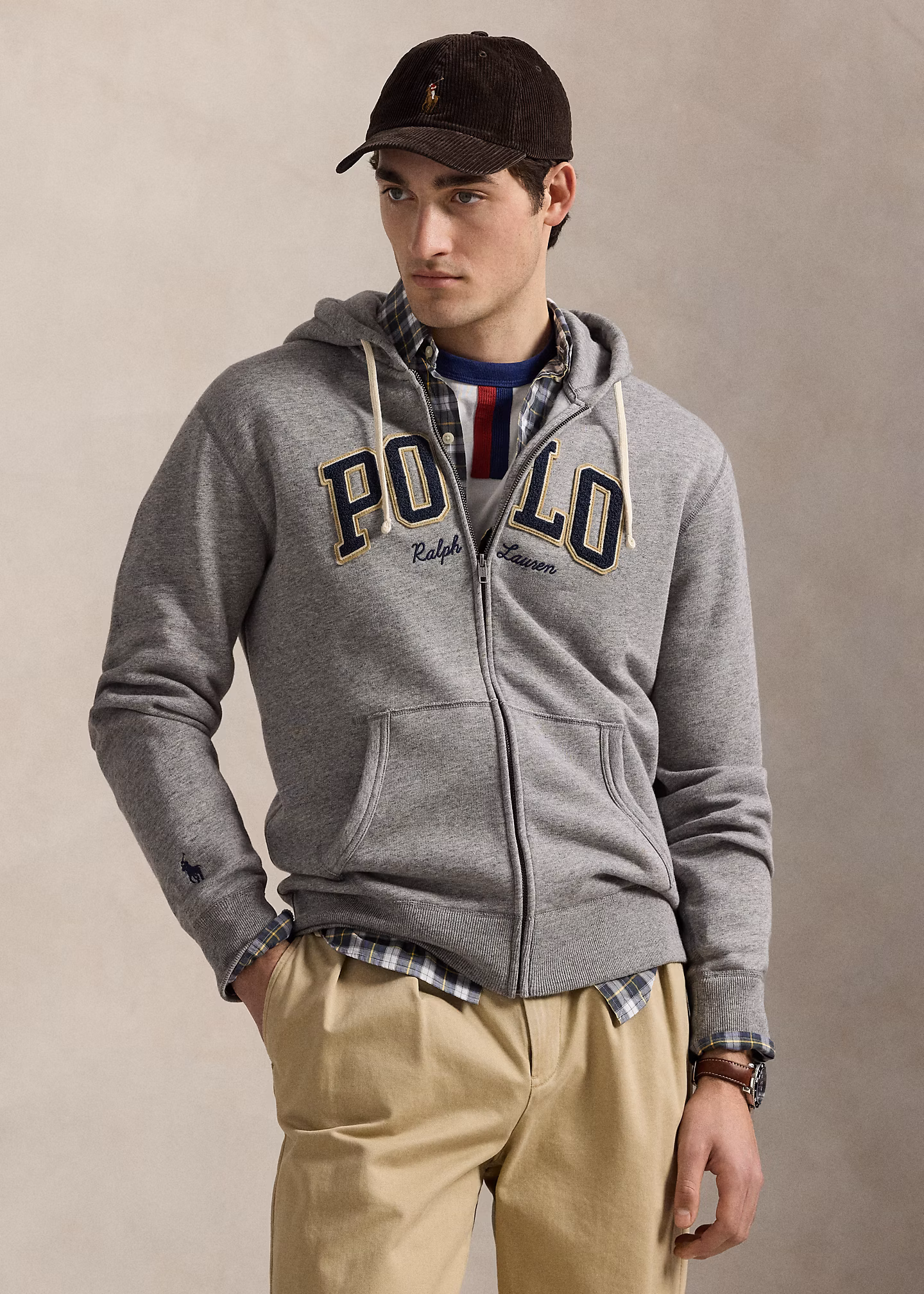 Fleece-Kapuzenjacke mit Logo - RALPH LAUREN OUTLET