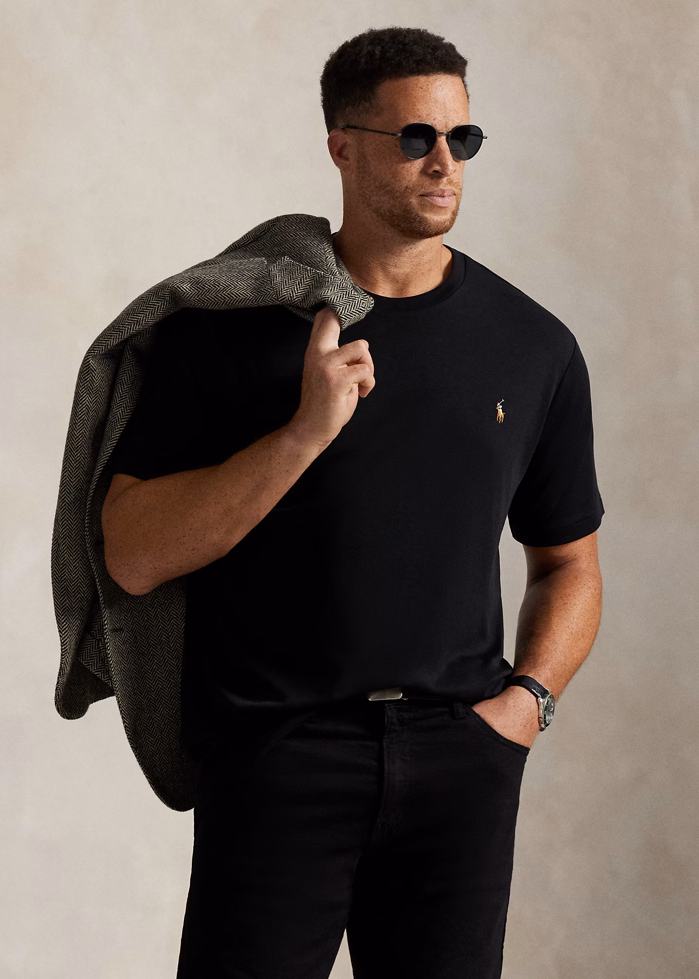 Baumwoll-T-Shirt mit Rundhalsausschnitt - RALPH LAUREN OUTLET