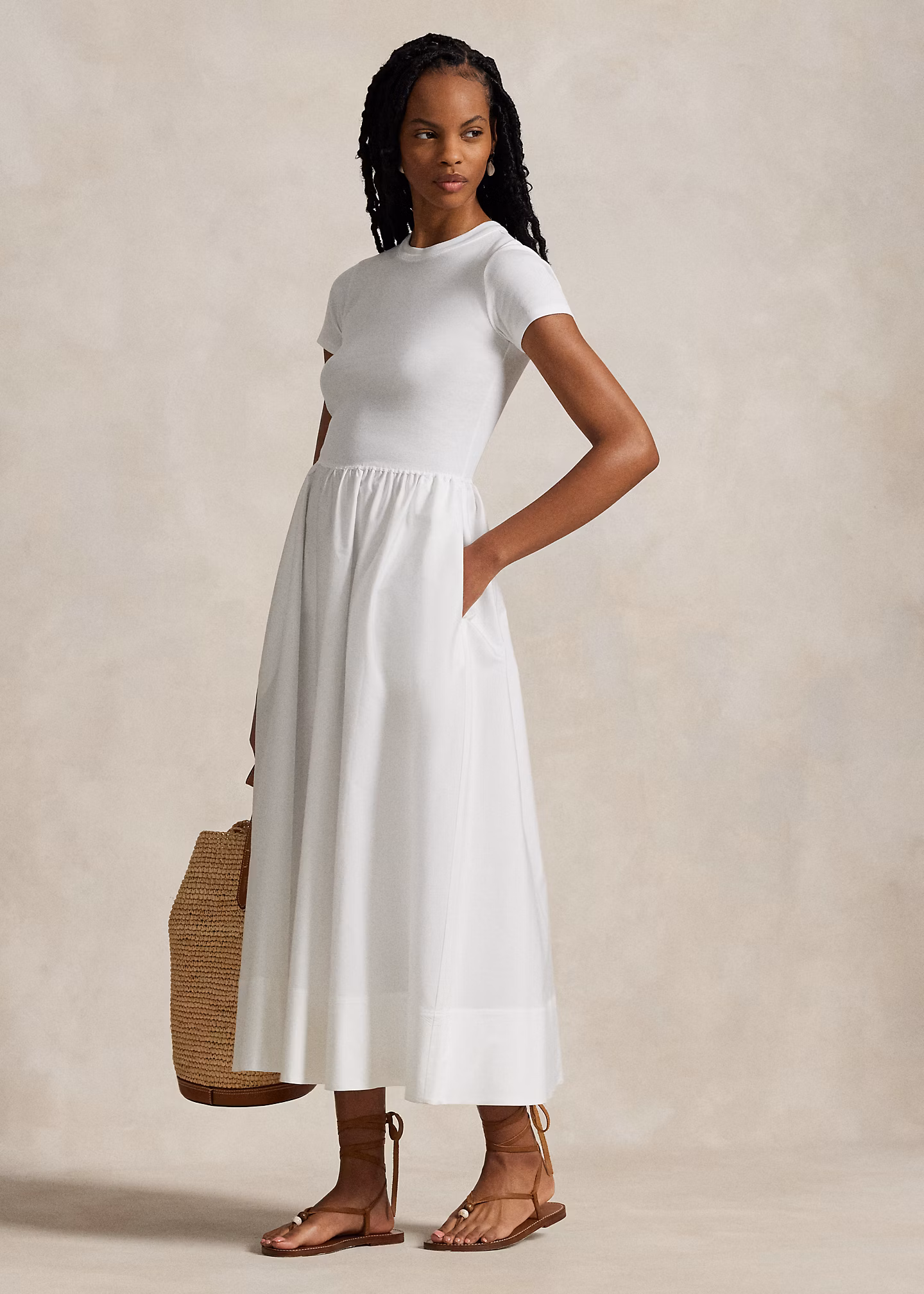 Kurzärmliges Kleid aus Baumwolle - RALPH LAUREN OUTLET