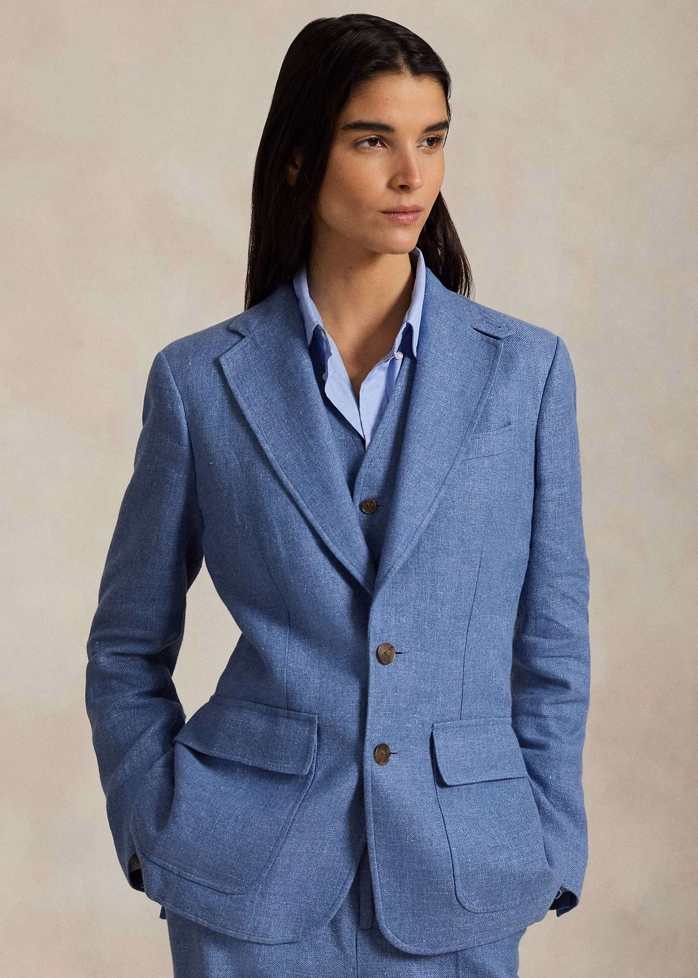 Einreihiger Leinen-Baumwoll-Blazer - RALPH LAUREN OUTLET