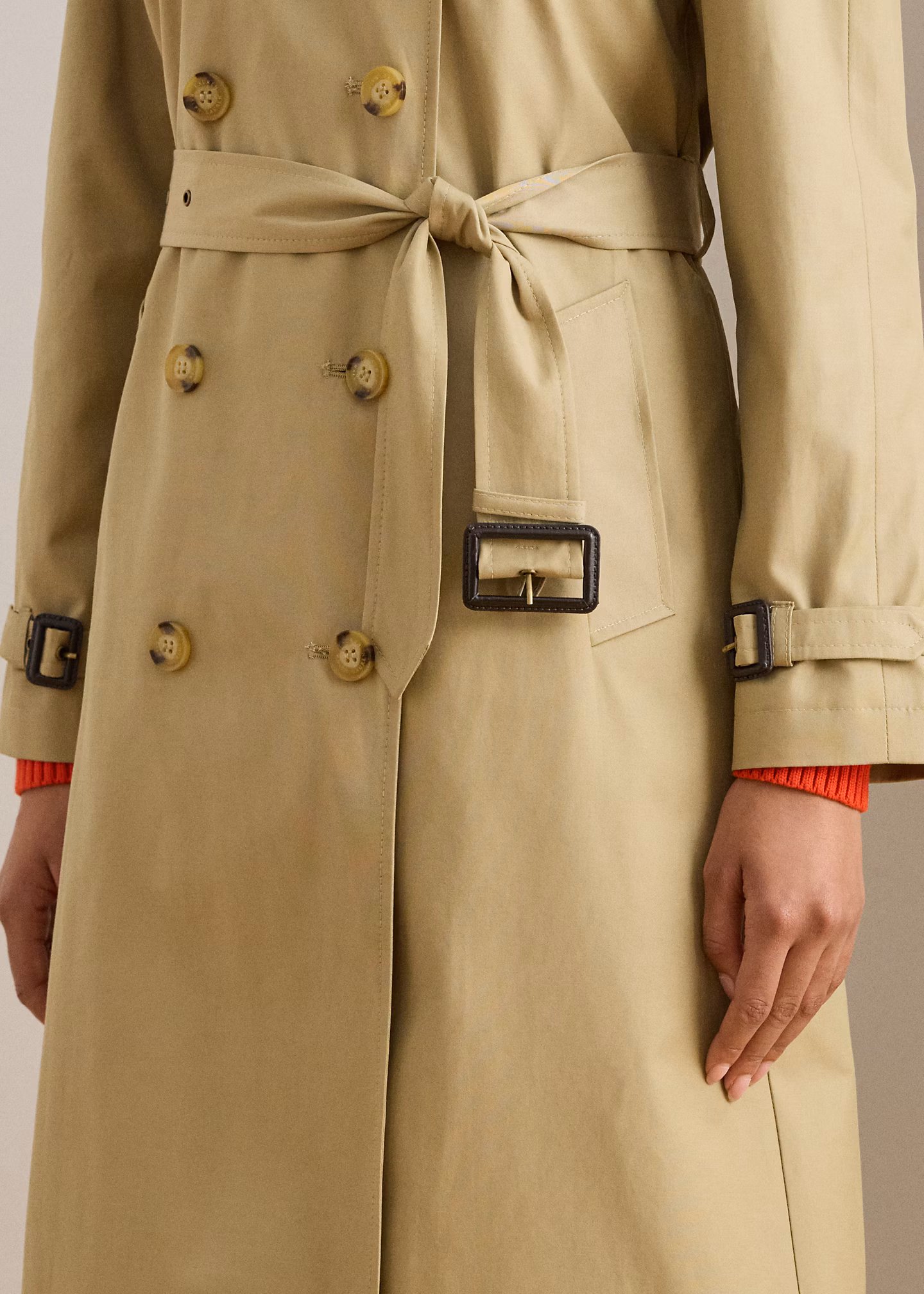 Zweireihiger Trenchcoat mit Gürtel - RALPH LAUREN OUTLET