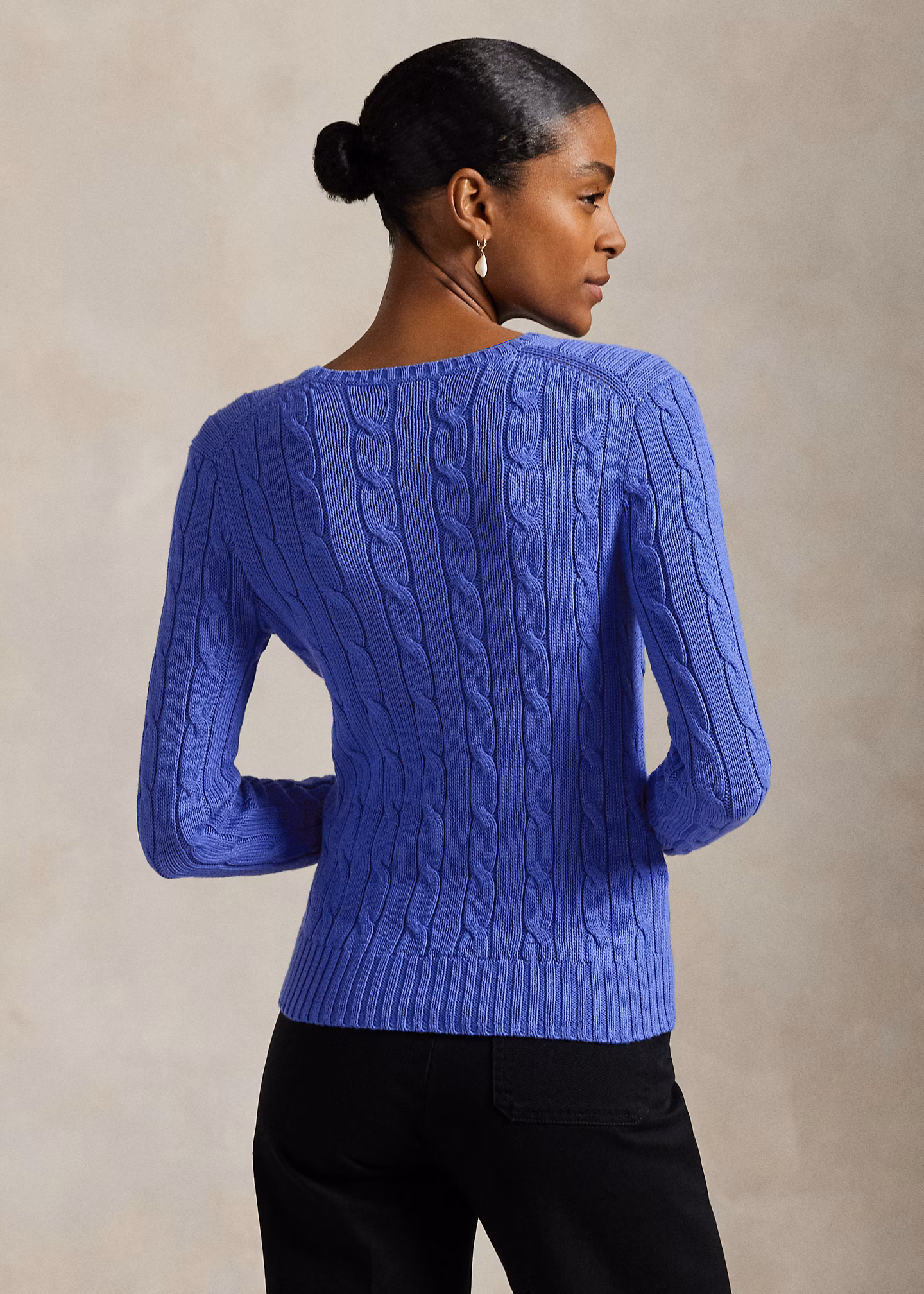 Baumwoll-Rundhalspullover mit Zopfmuster - RALPH LAUREN OUTLET