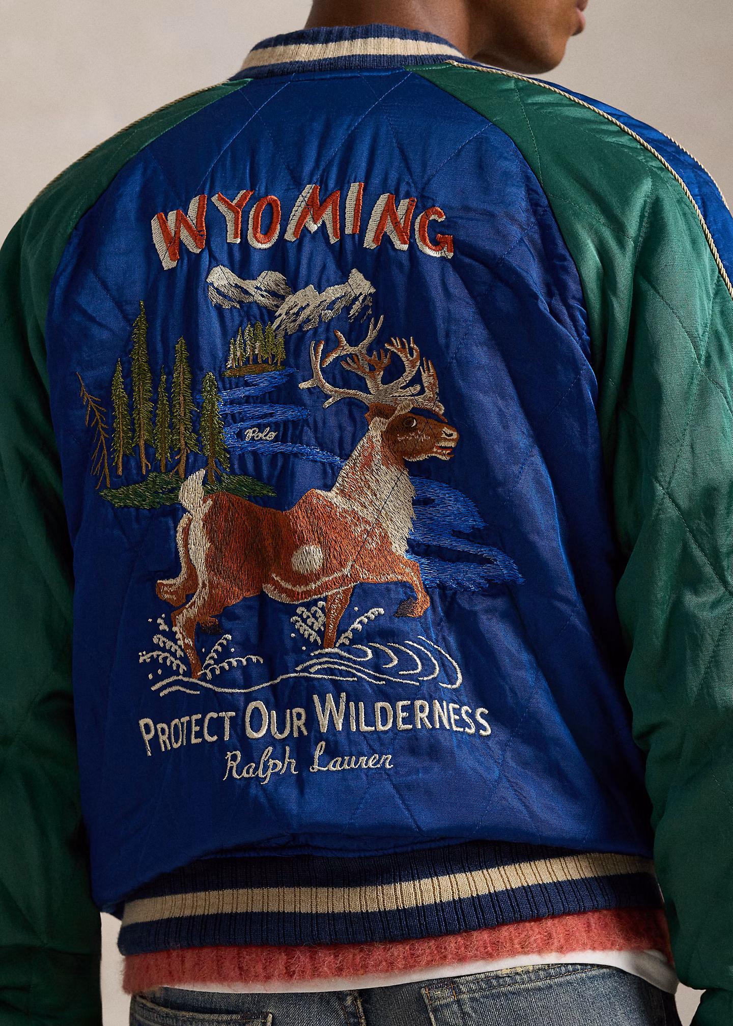 Bestickte Fliegerjacke aus Satin - RALPH LAUREN OUTLET