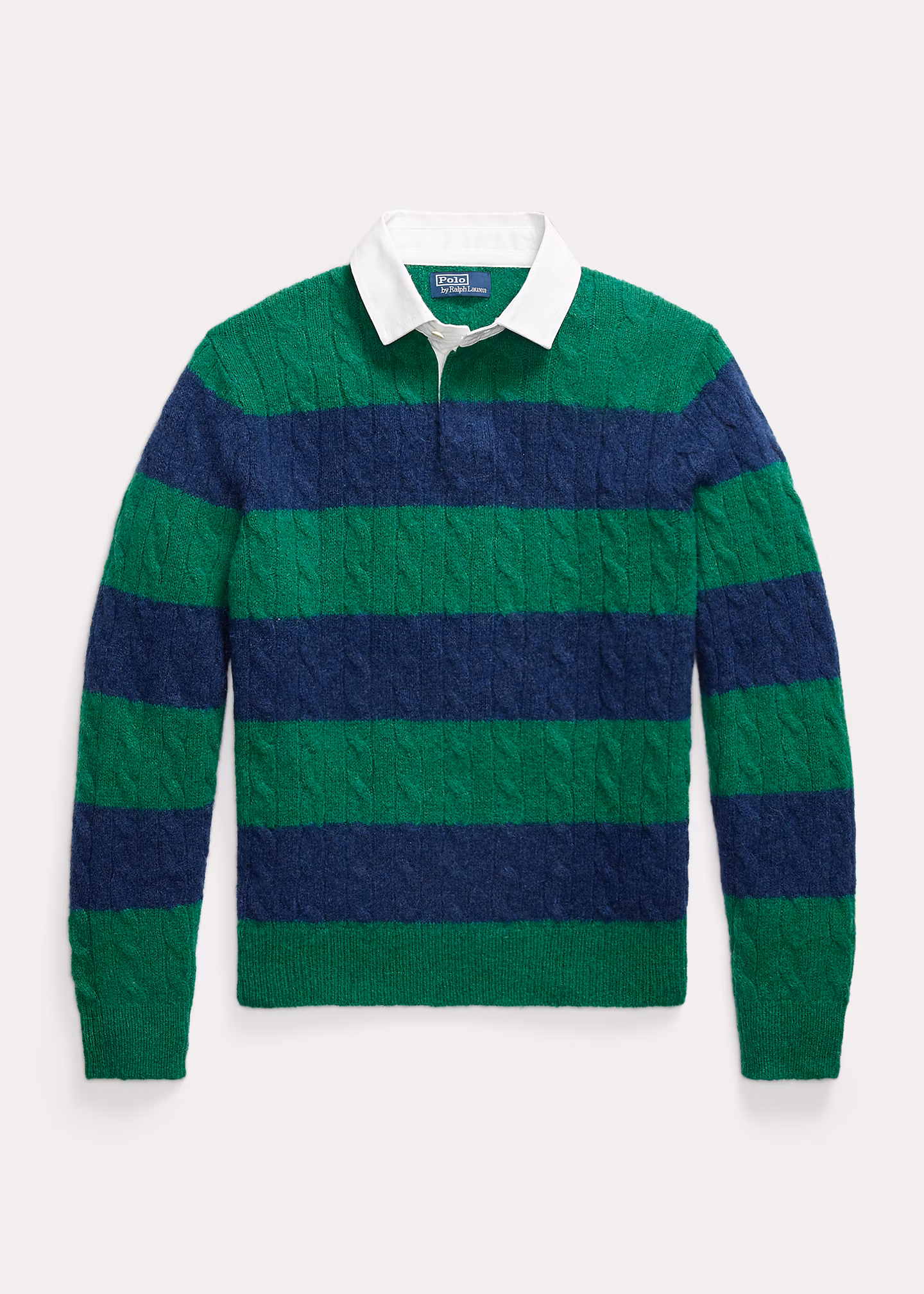 Zopfmuster-Rugby-Pullover mit Streifen - RALPH LAUREN OUTLET