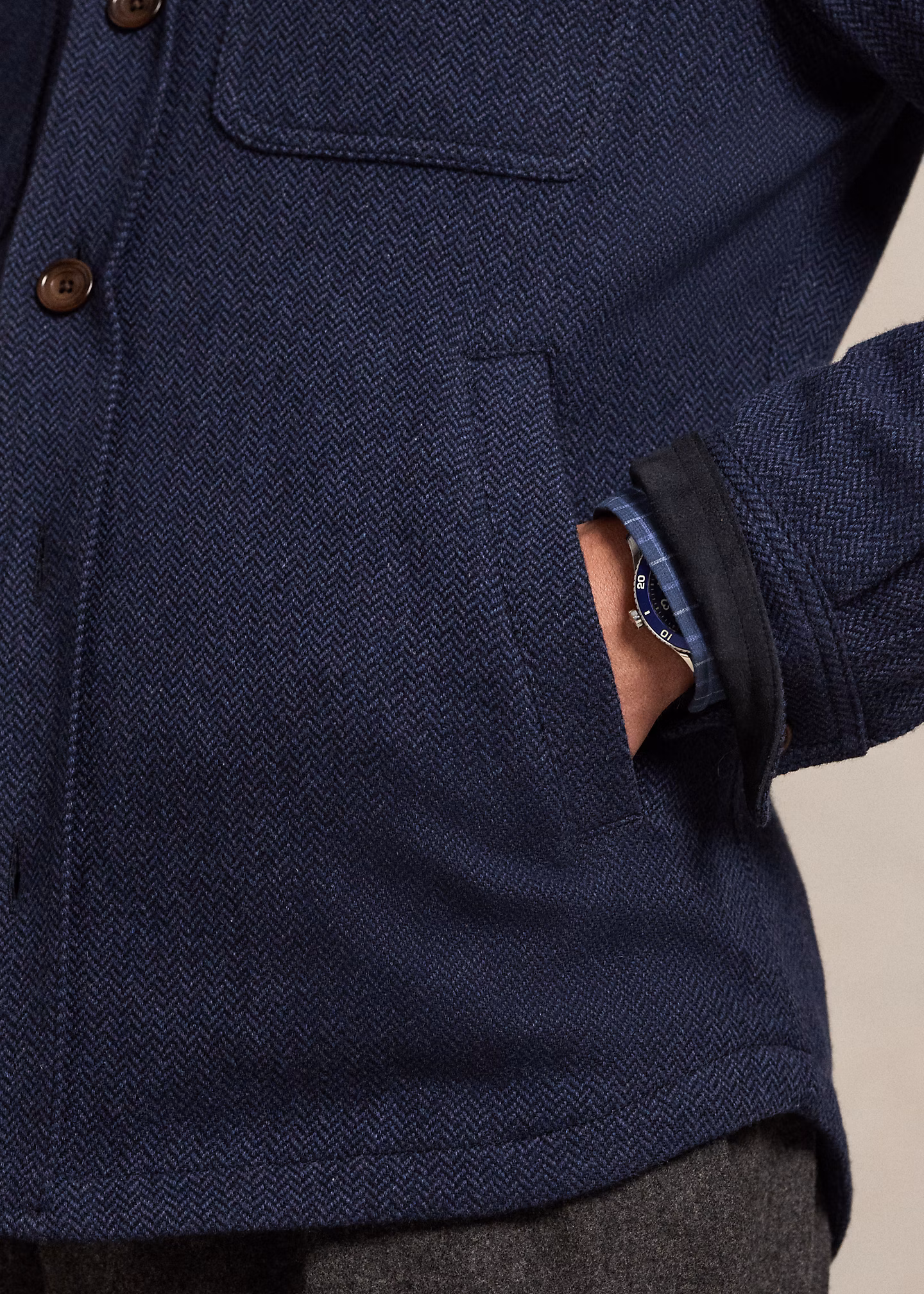 Wolljacke mit Fischgratmuster - RALPH LAUREN OUTLET