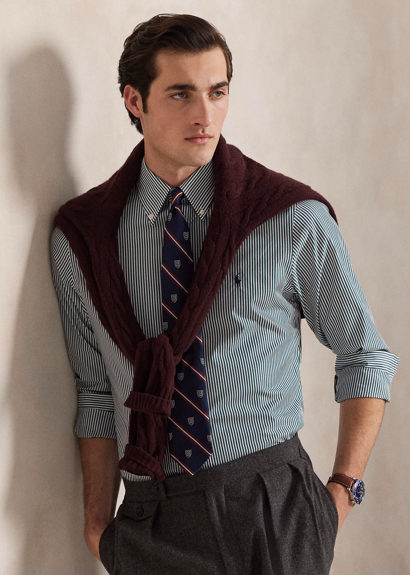 Custom-Fit Popelinehemd mit Streifen - RALPH LAUREN OUTLET