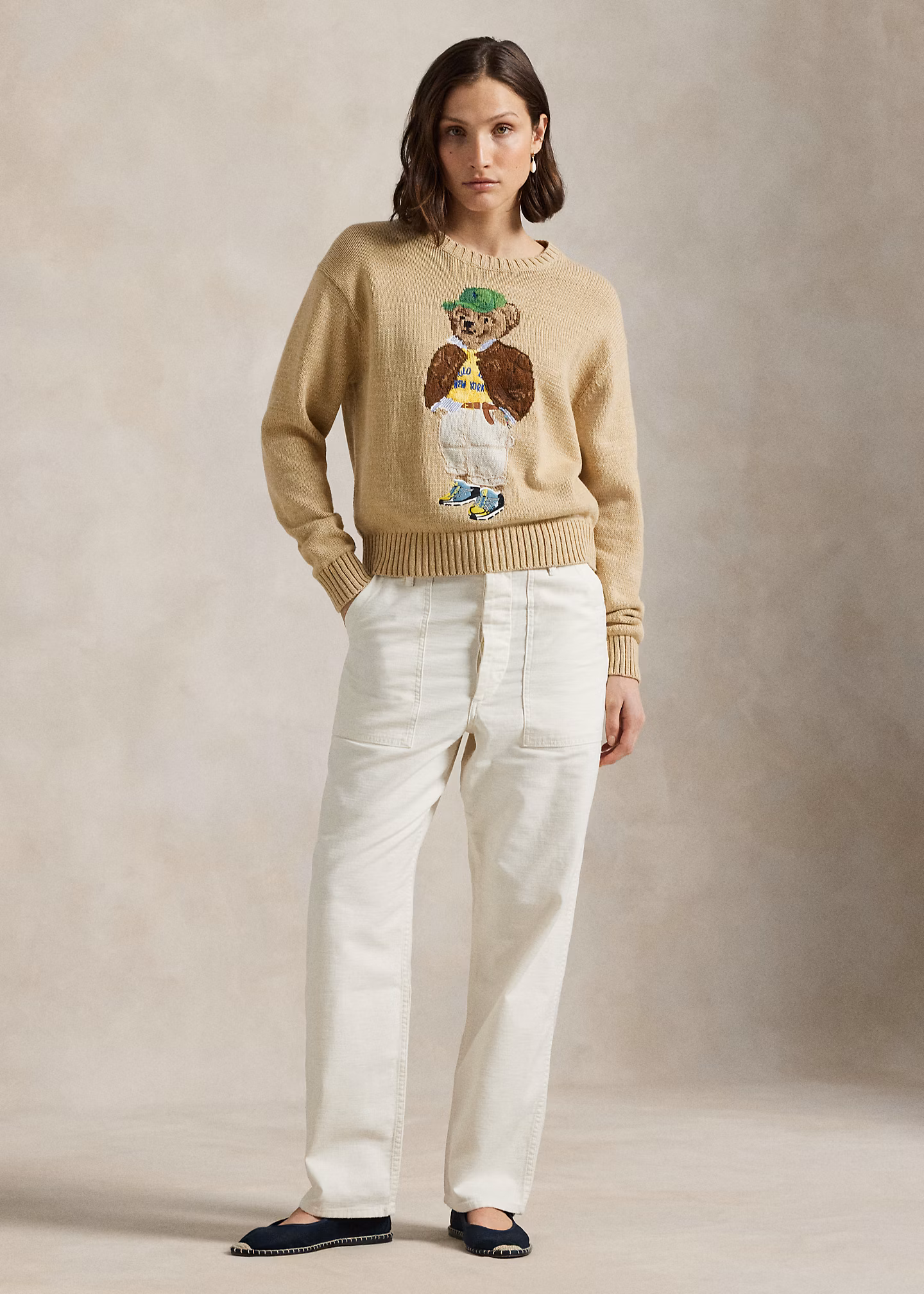 Baumwoll-Rundhalspullover mit Polo Bear - RALPH LAUREN OUTLET