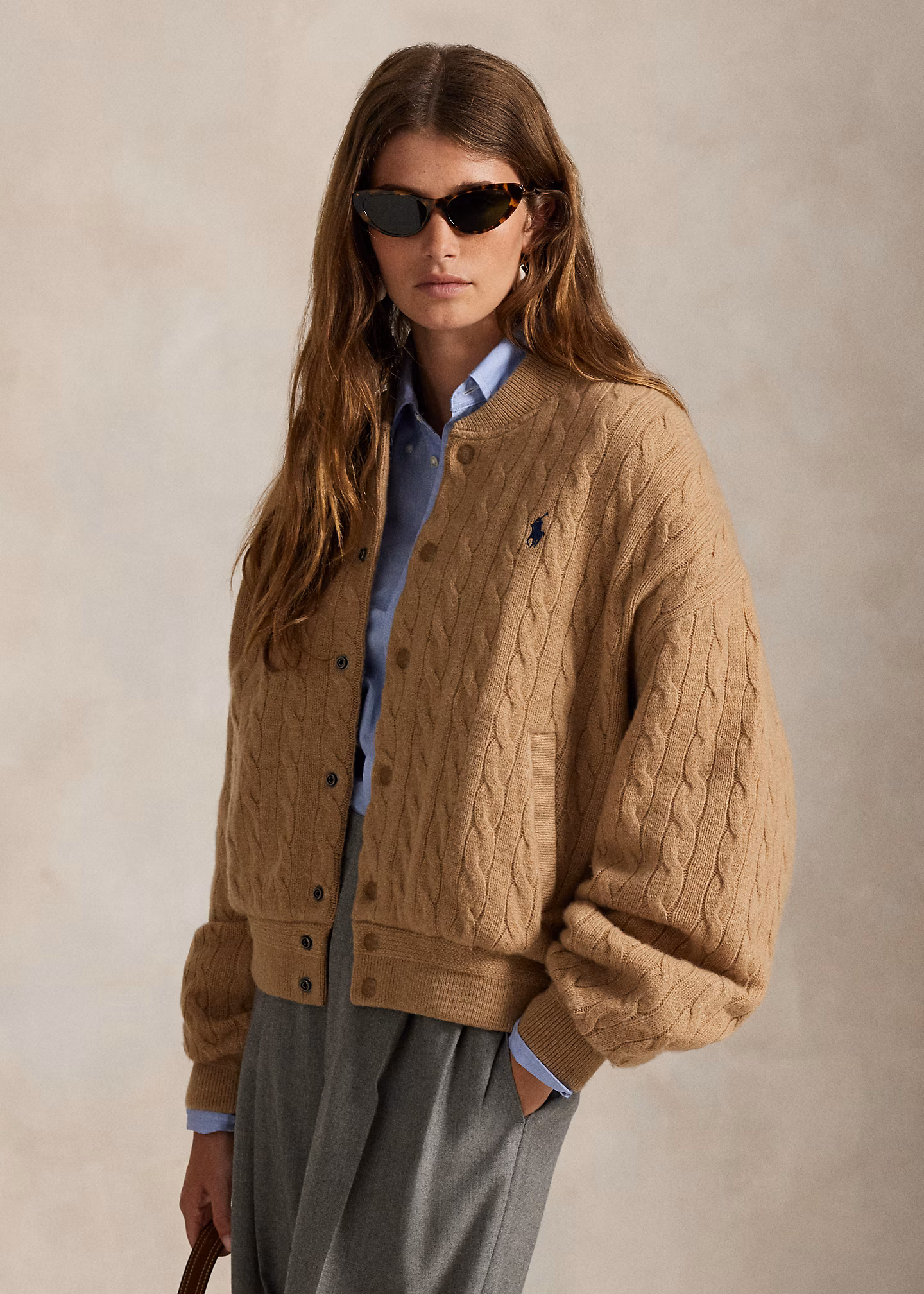 Woll-Kaschmir-Jacke mit Zopfmuster - RALPH LAUREN OUTLET