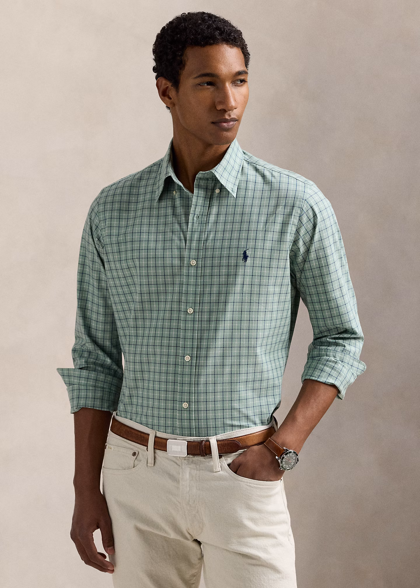 Kariertes Custom-Fit-Hemd aus Popeline - RALPH LAUREN OUTLET