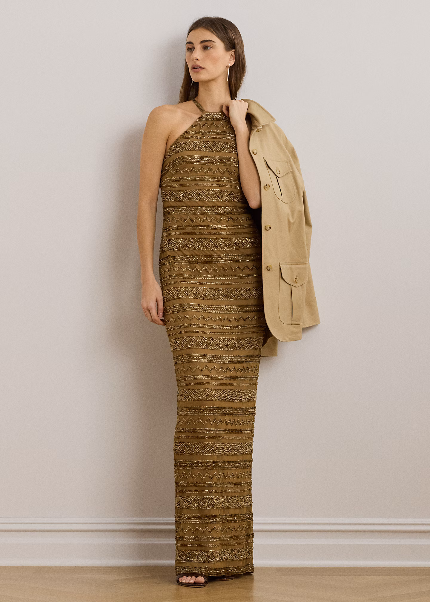 Perlenbesetztes Neckholder-Abendkleid - RALPH LAUREN OUTLET