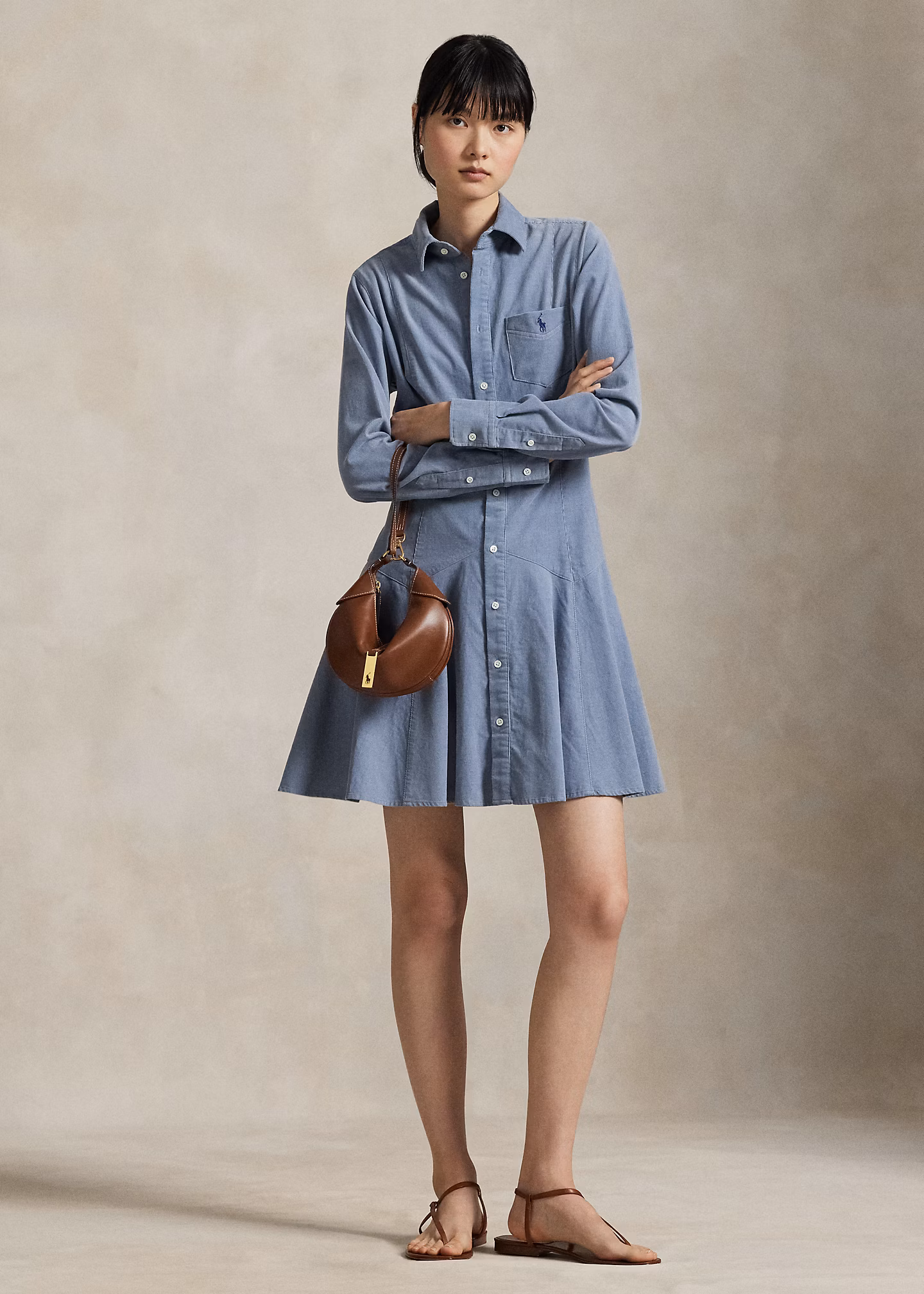 A-Linien-Hemdkleid aus Baumwollkordsamt - RALPH LAUREN OUTLET