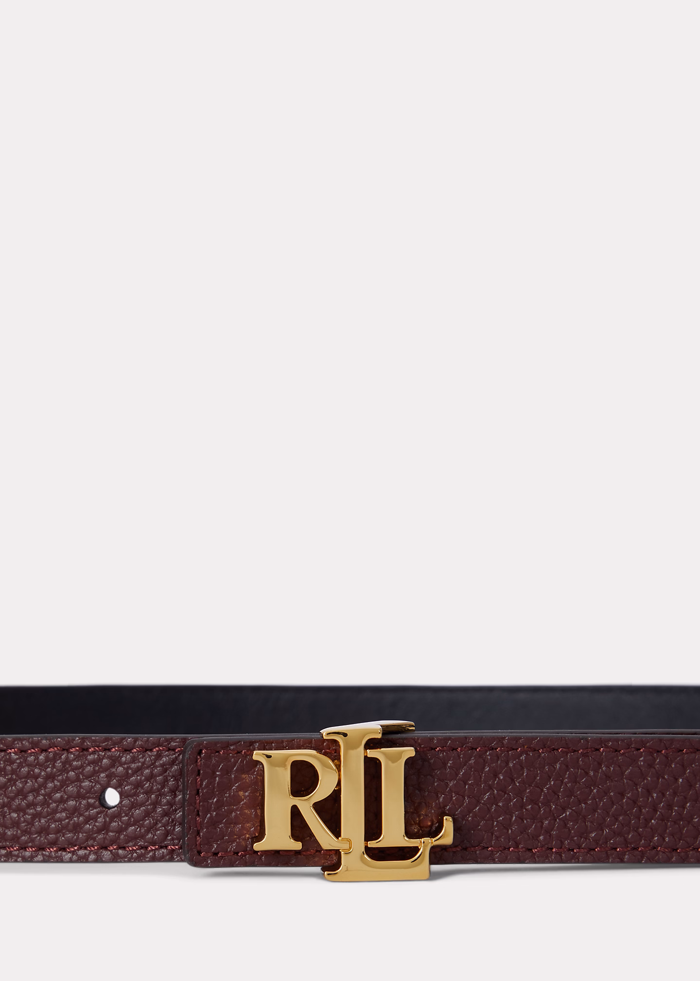 Schmaler wendbarer Ledergürtel mit Logo - RALPH LAUREN OUTLET