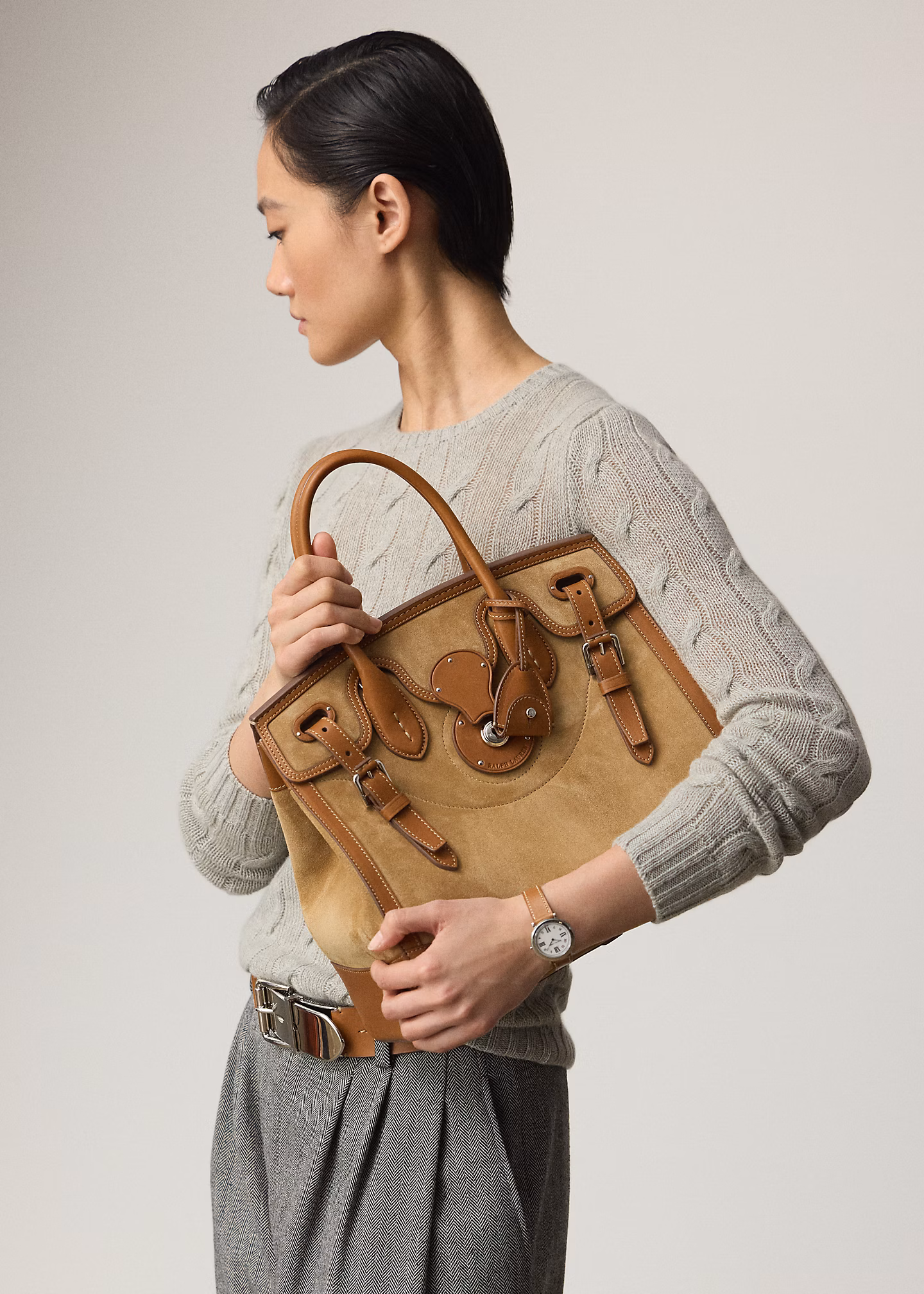 Tasche Soft Ricky 33 aus Kalbswildleder - RALPH LAUREN OUTLET