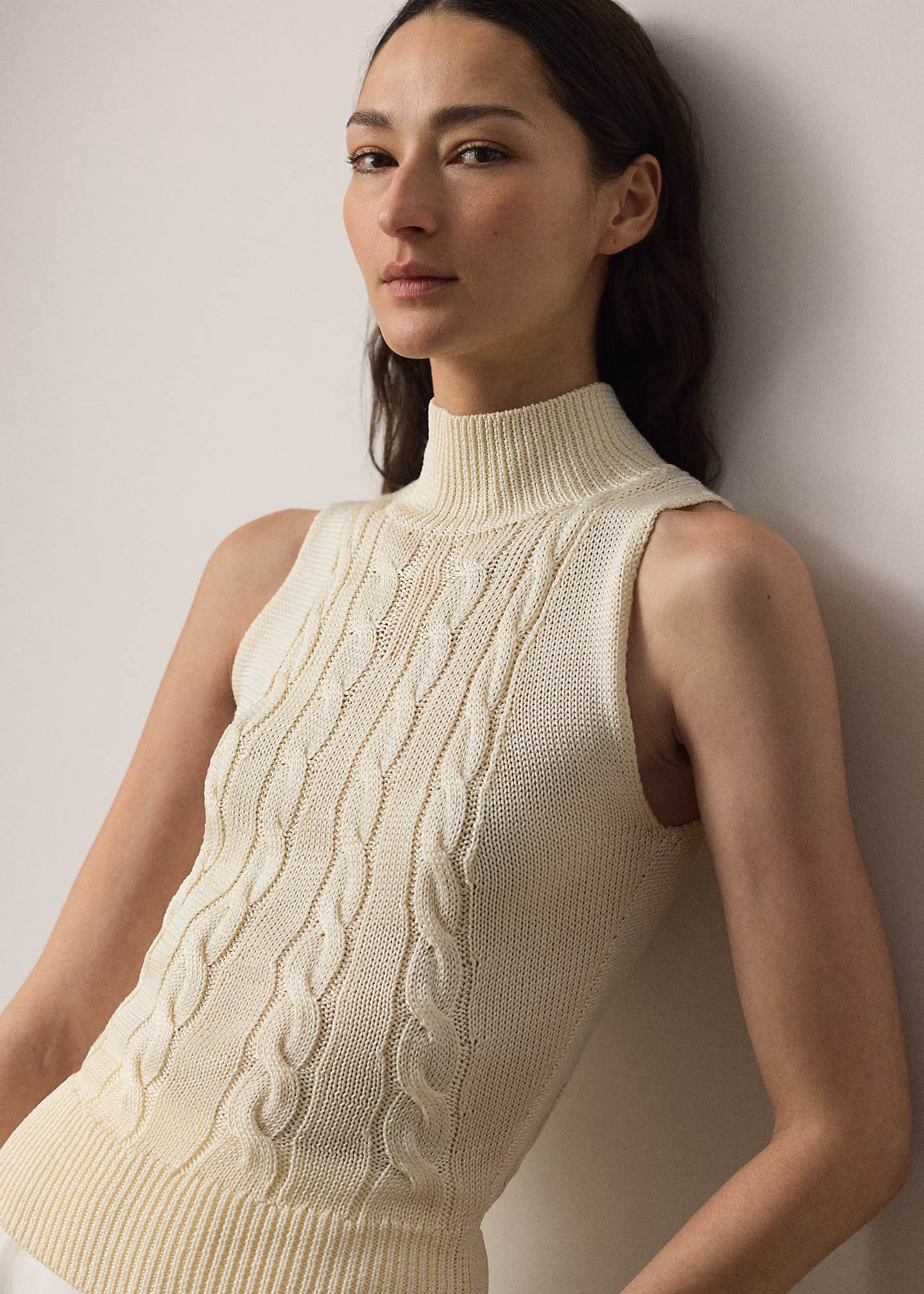 Ärmelloser Rollkragenpullover aus Seide - RALPH LAUREN OUTLET