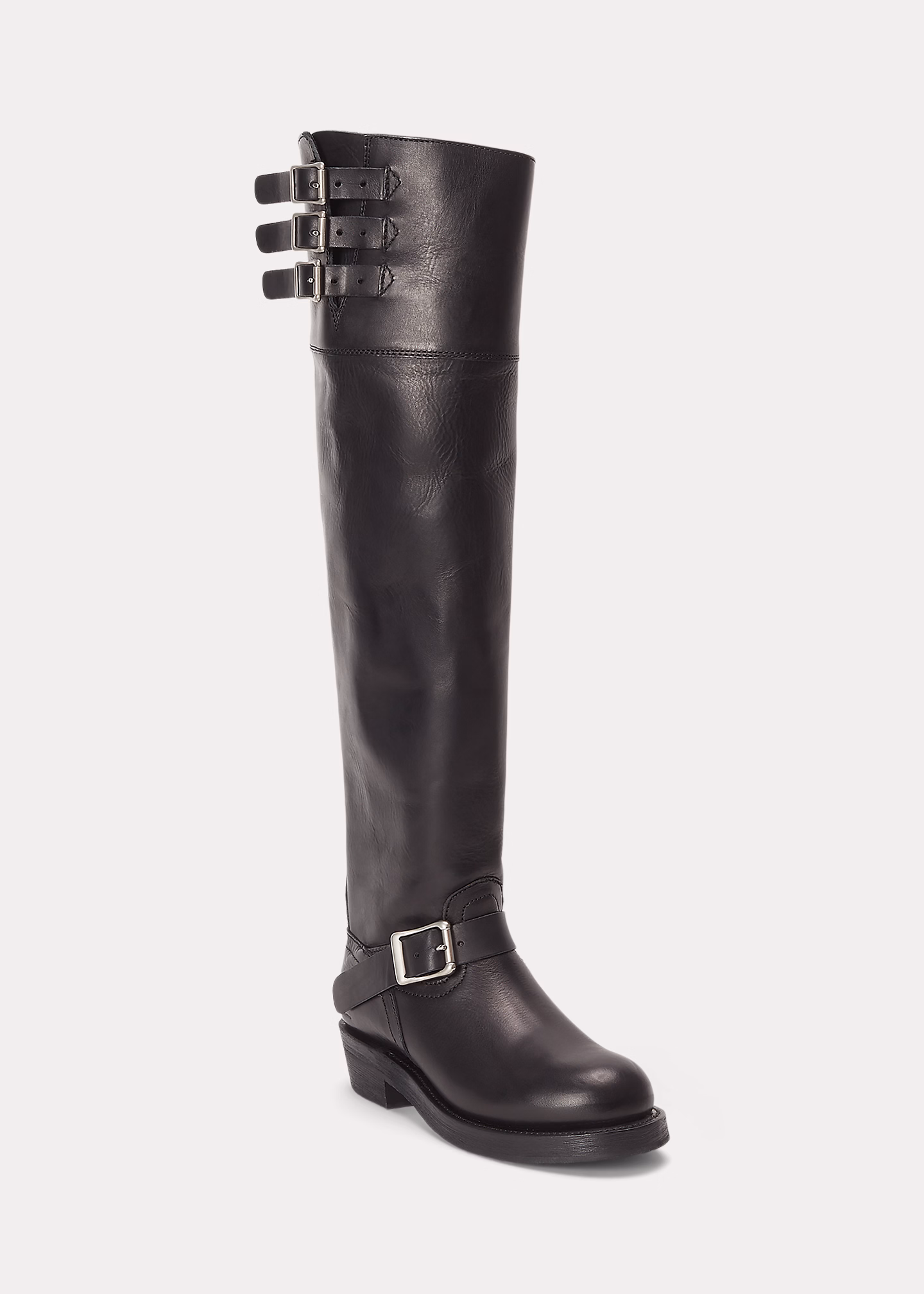 Hoher Biker-Stiefel aus poliertem Leder - RALPH LAUREN OUTLET