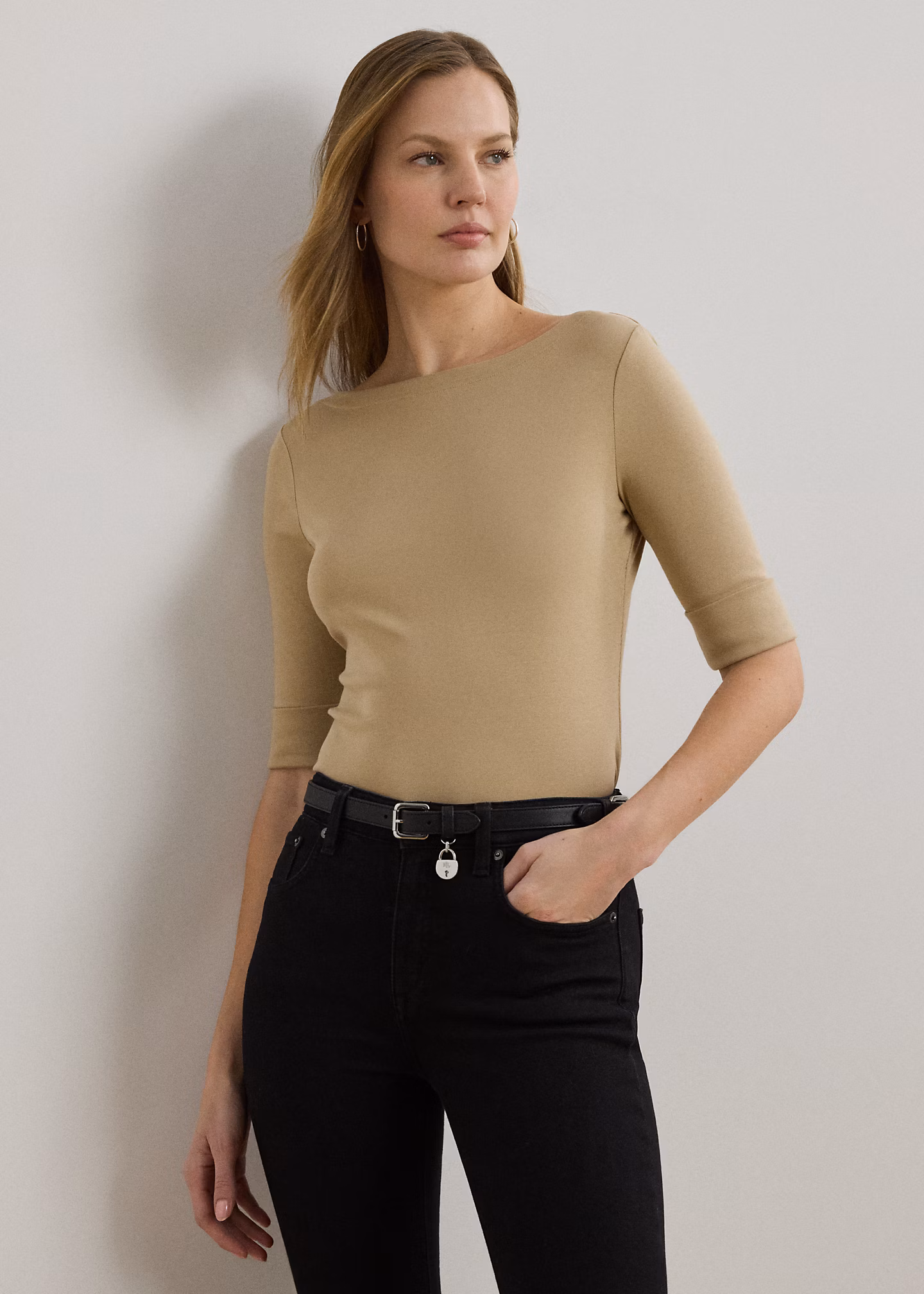 T-Shirt mit U-Boot-Ausschnitt - RALPH LAUREN OUTLET