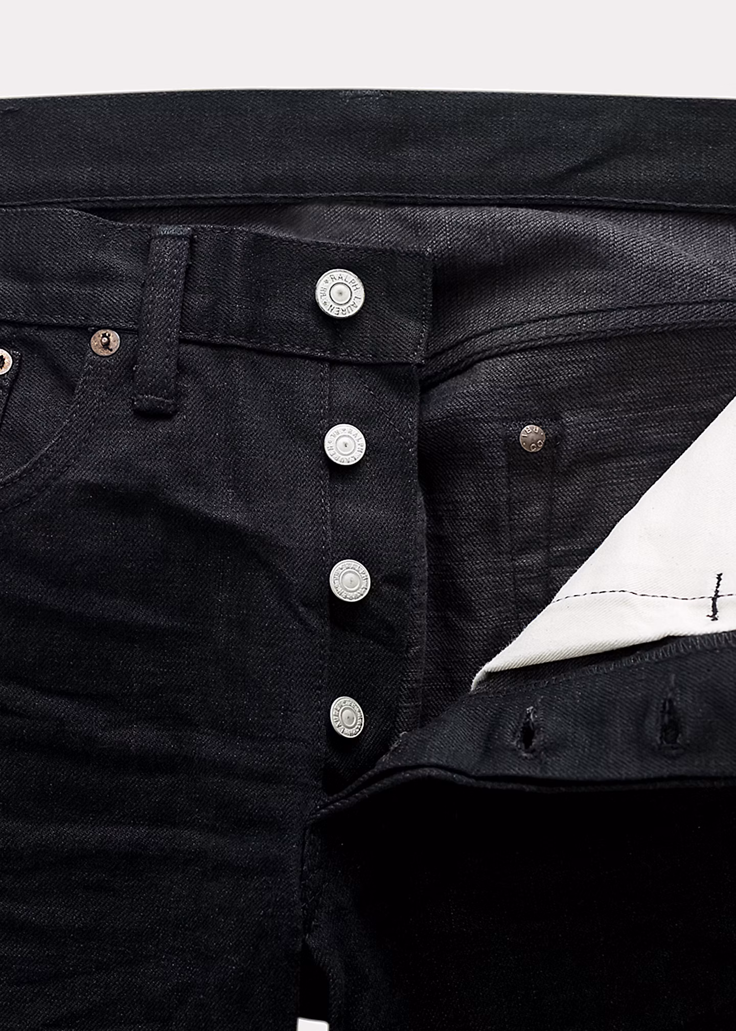 Slim-Fit Selvedge-Jeans in Schwarz - RALPH LAUREN OUTLET